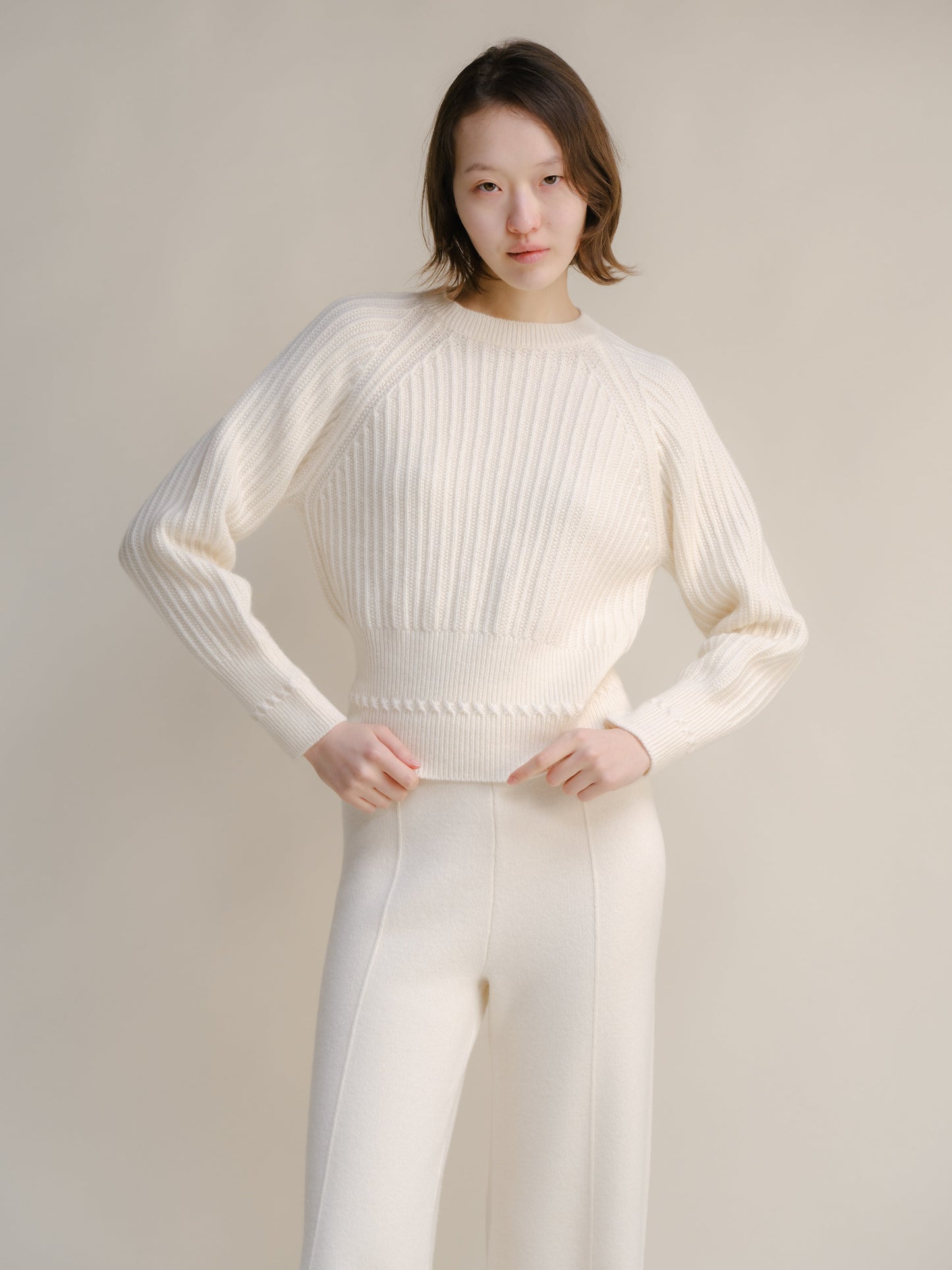 Cashmere Mix Crewneck Raglan Sweater