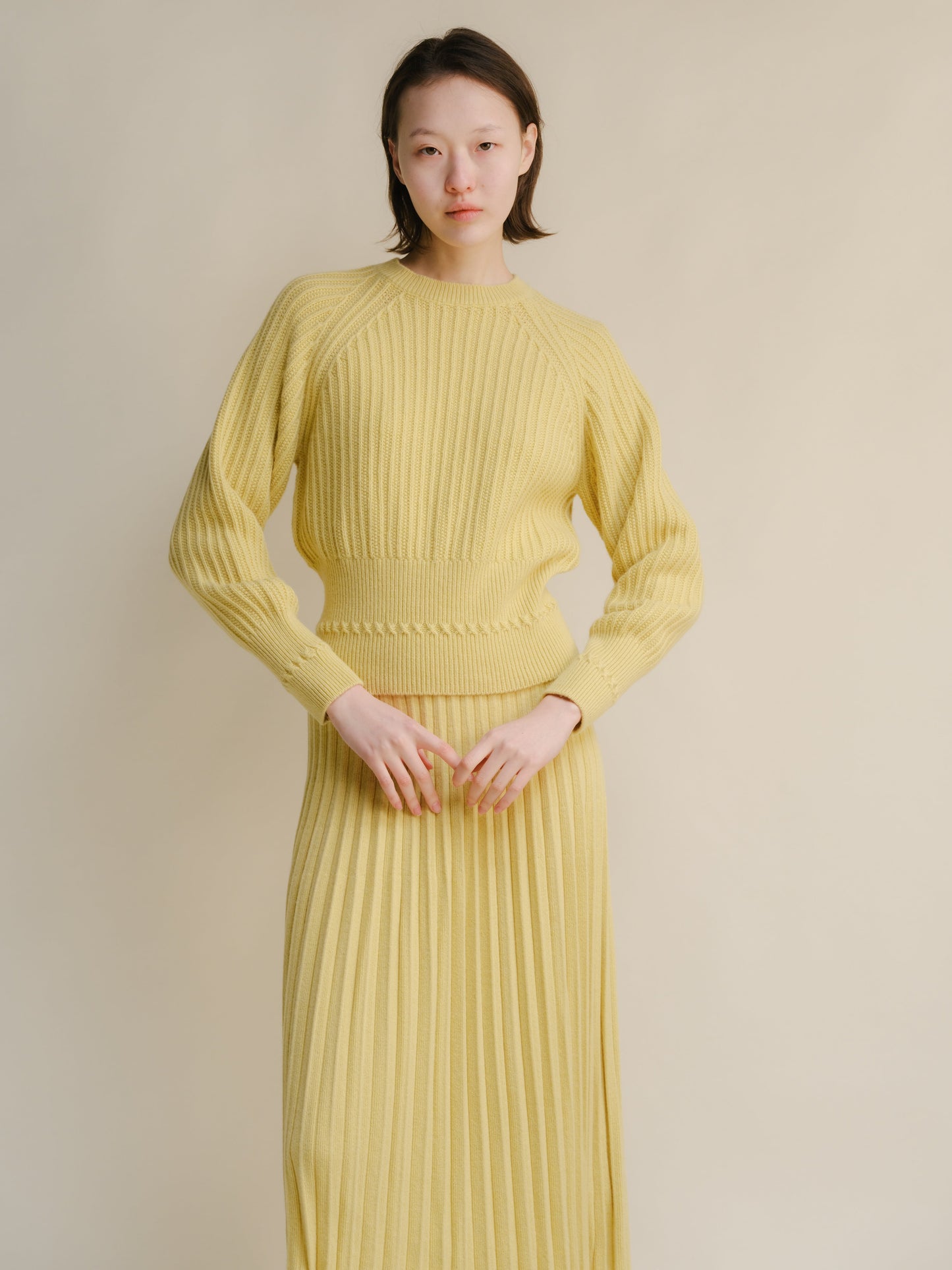 Cashmere Mix Crewneck Raglan Sweater