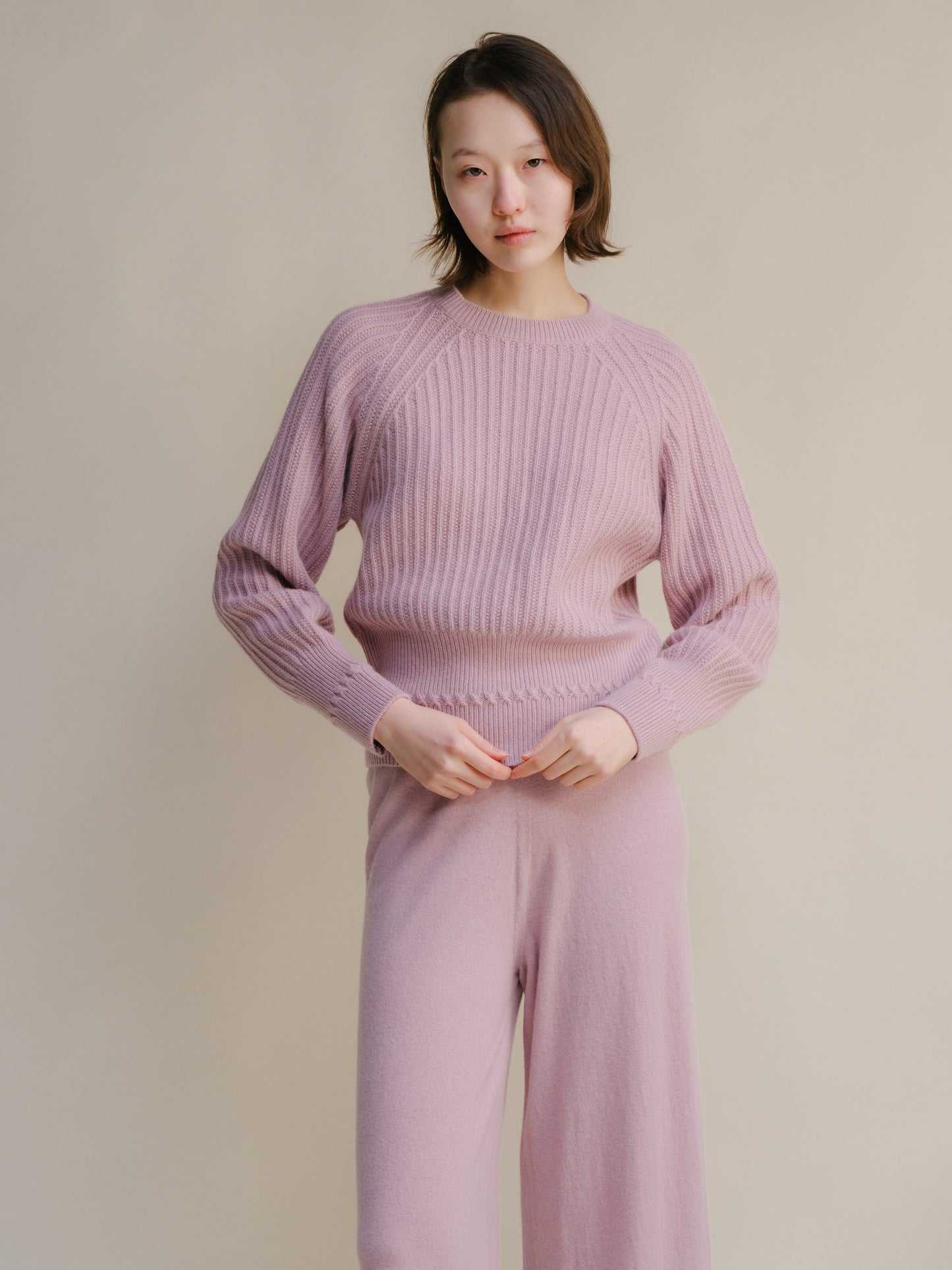 Cashmere Mix Crewneck Raglan Sweater