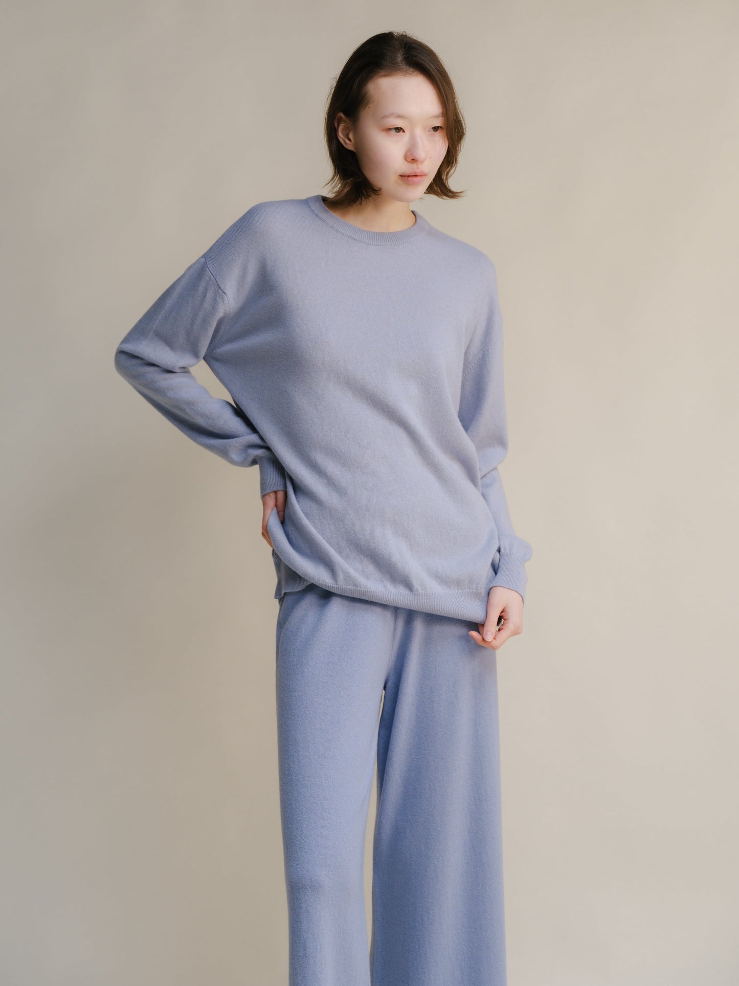 Cashmere Mix Classic Crewneck Sweater