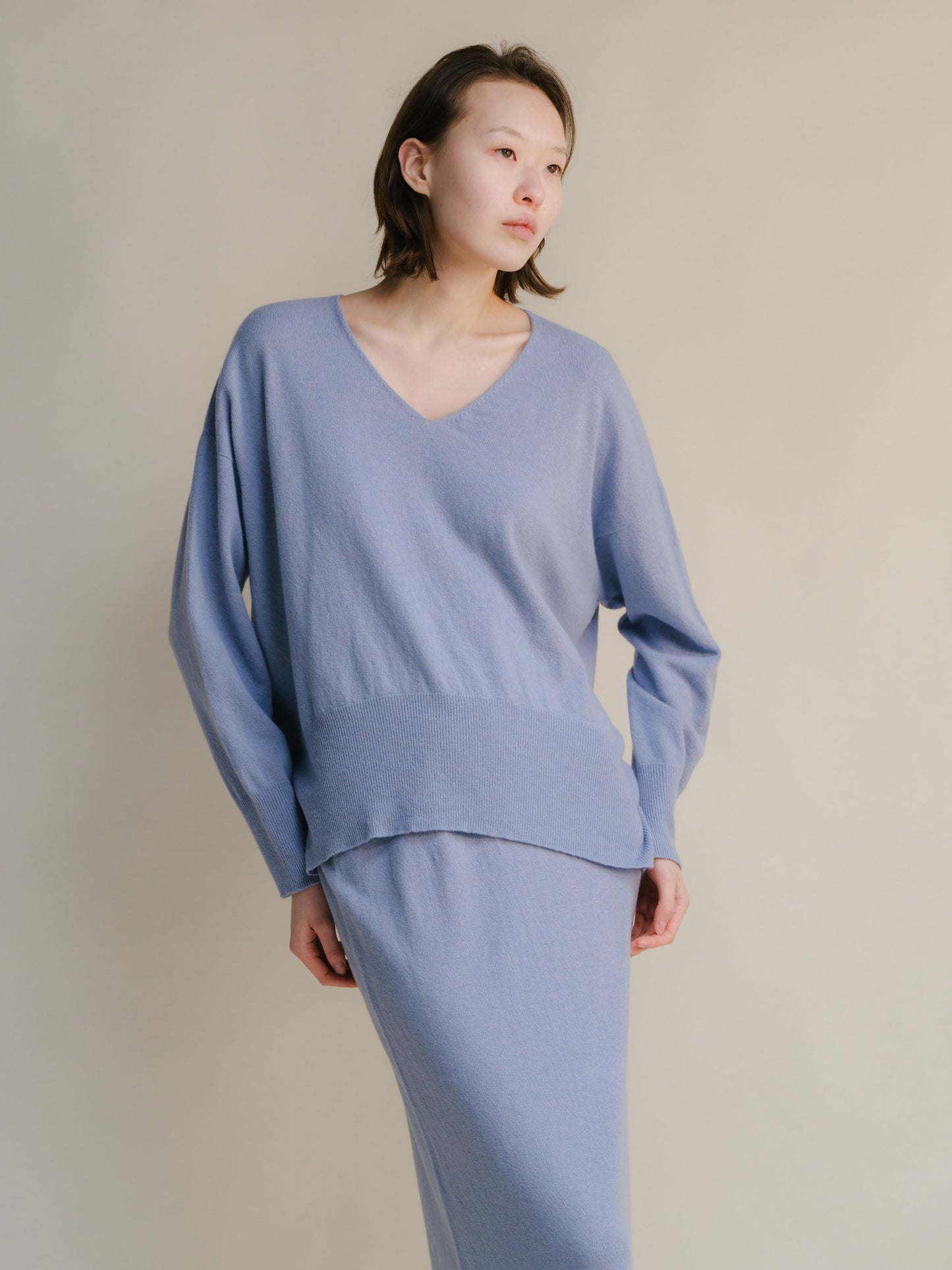 Cashmere Mix Maxi V-Neck Sweater