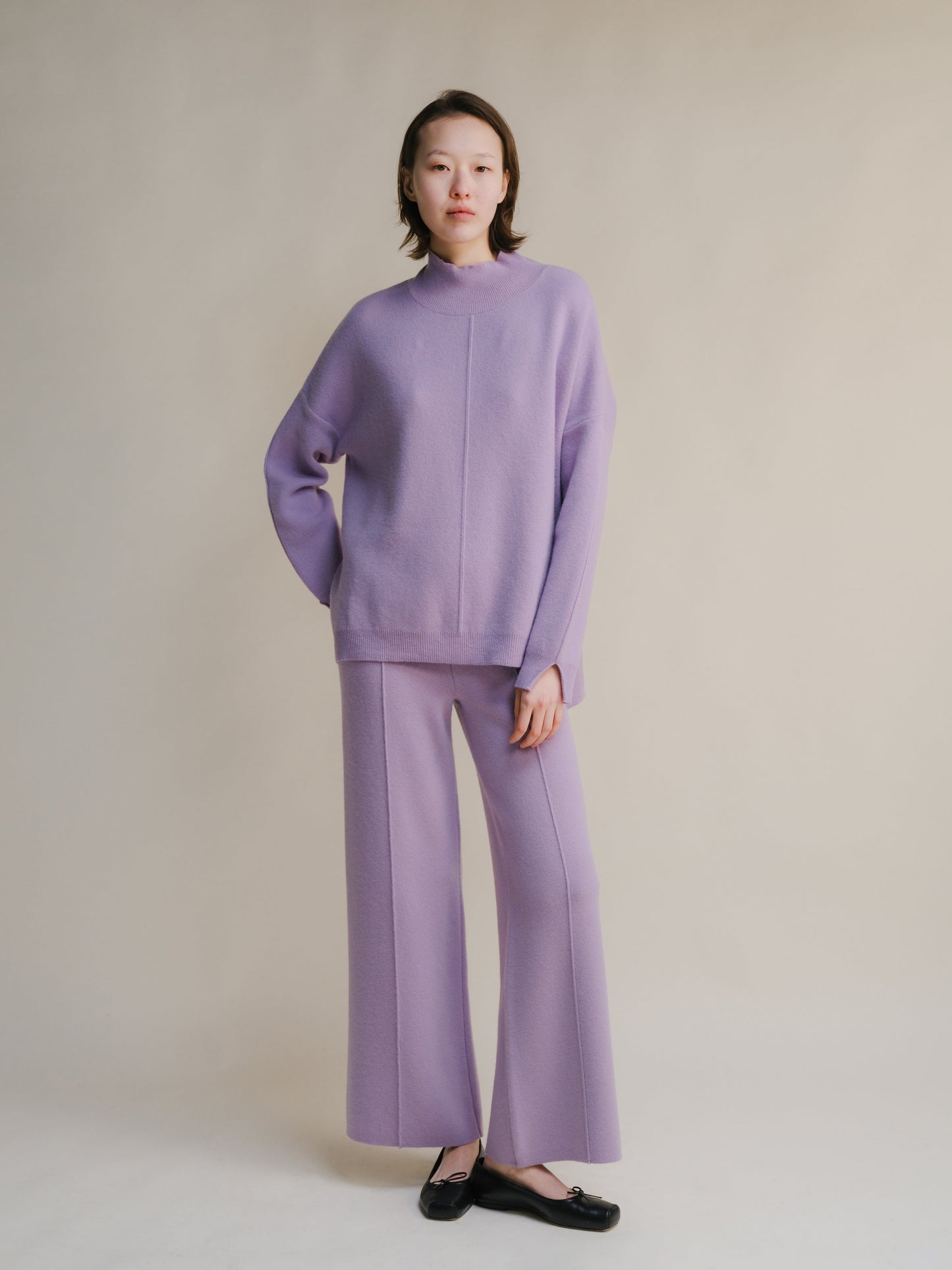 Cashmere Mix Solid Maxi Turtleneck Sweater