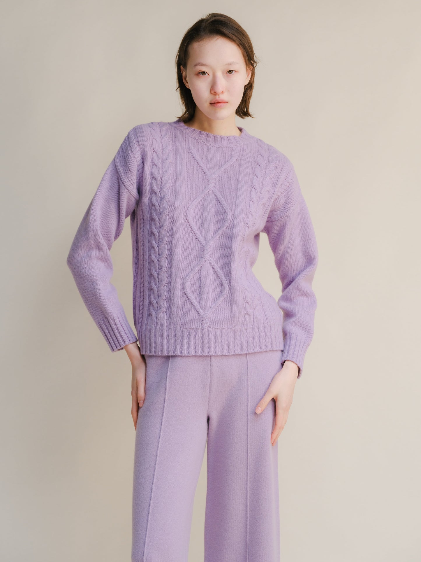 Cashmere Mix Cable Knit Sweater