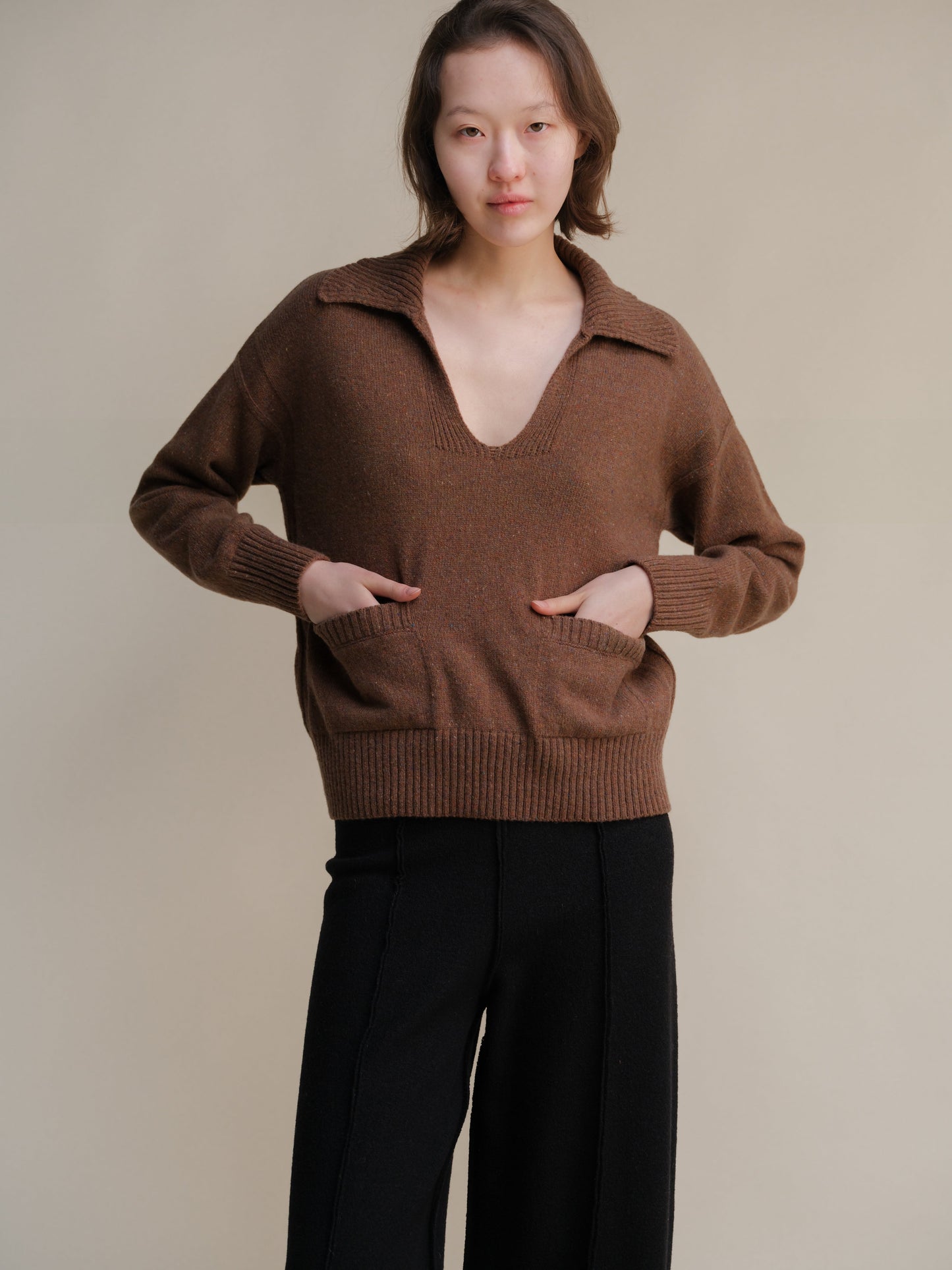 Tweed Oversized Polo with Pockets