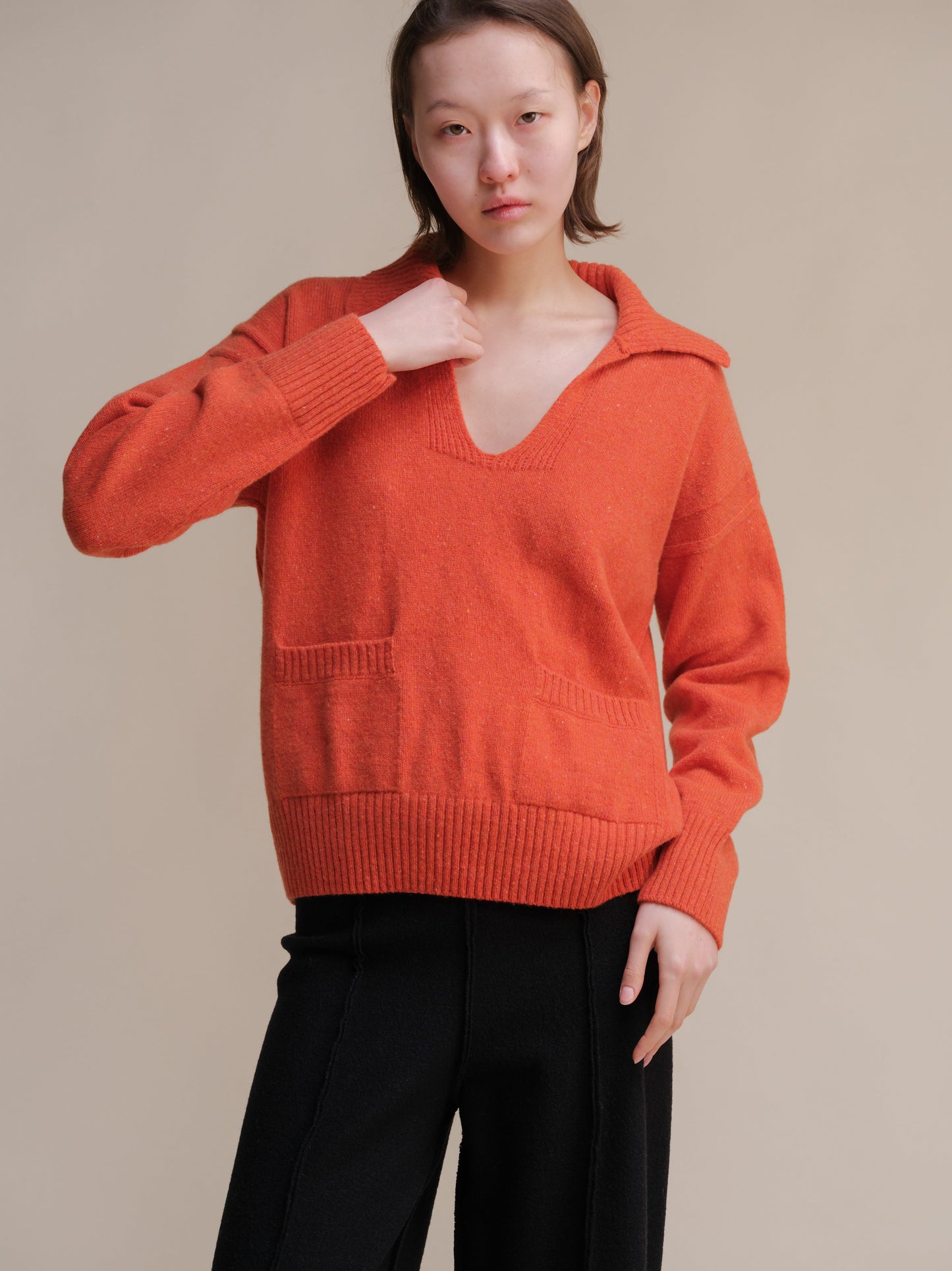 Tweed Oversized Polo with Pockets