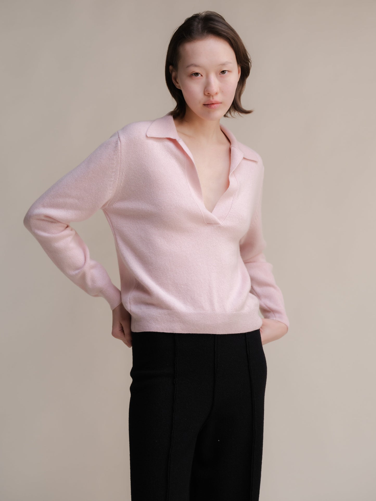 Pure Cashmere Polo Sweater