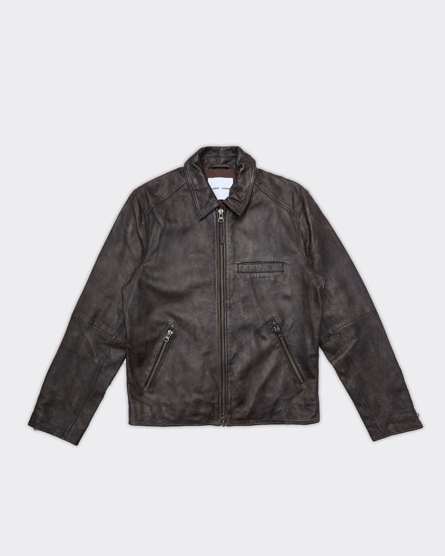 Giacca In Pelle Sacliff Washed Brown