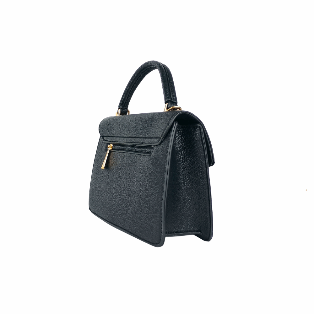 Leather handbag Charro black with shoulder strap MS-9399