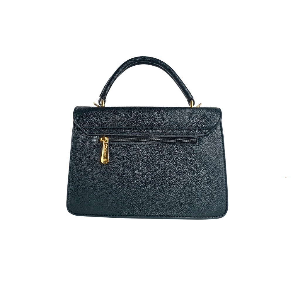 Leather handbag Charro black with shoulder strap MS-9399