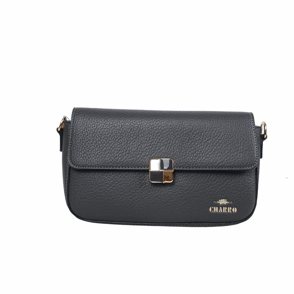 Designer leather crossbody bag with shoulder strap and chain top handle MS-0709