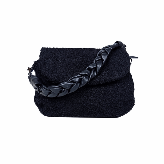 Handbag with leather handle, sturdy rug Materia MS-9834