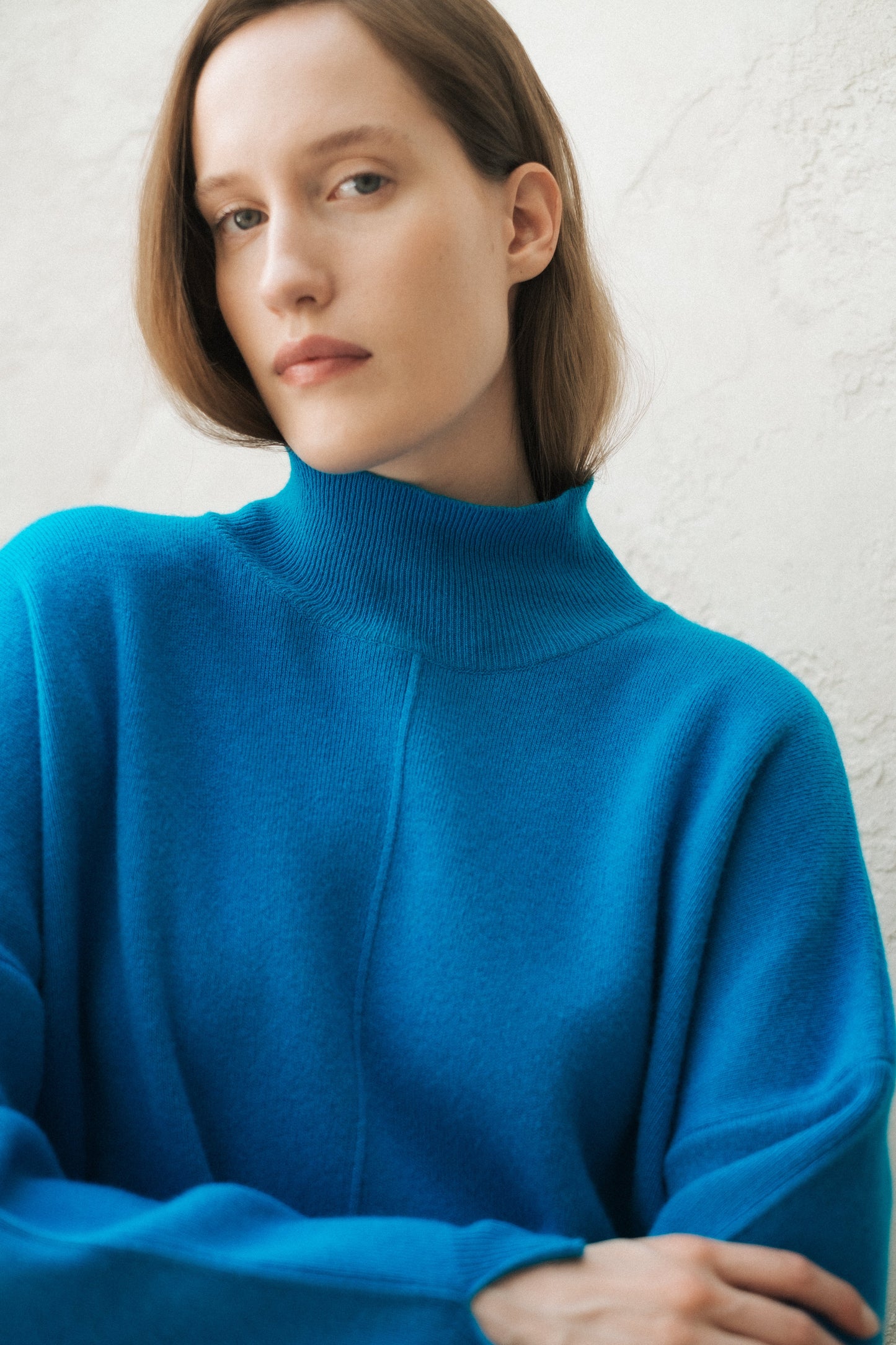 Cashmere Mix Solid Maxi Turtleneck Sweater
