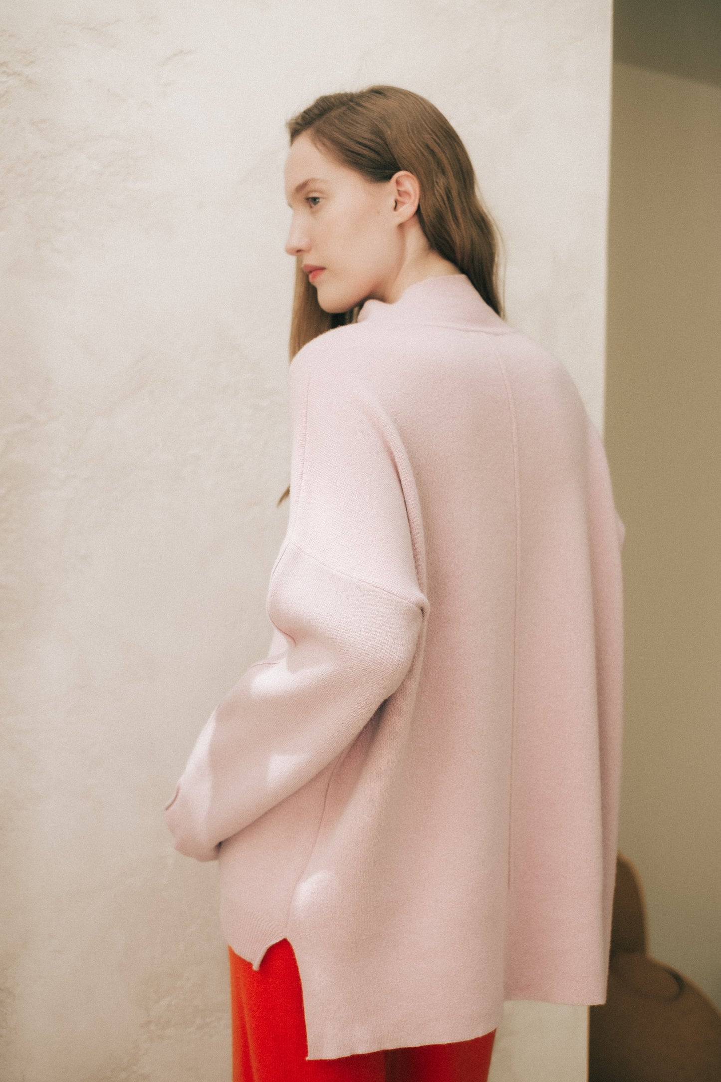 Cashmere Mix Solid Maxi Turtleneck Sweater