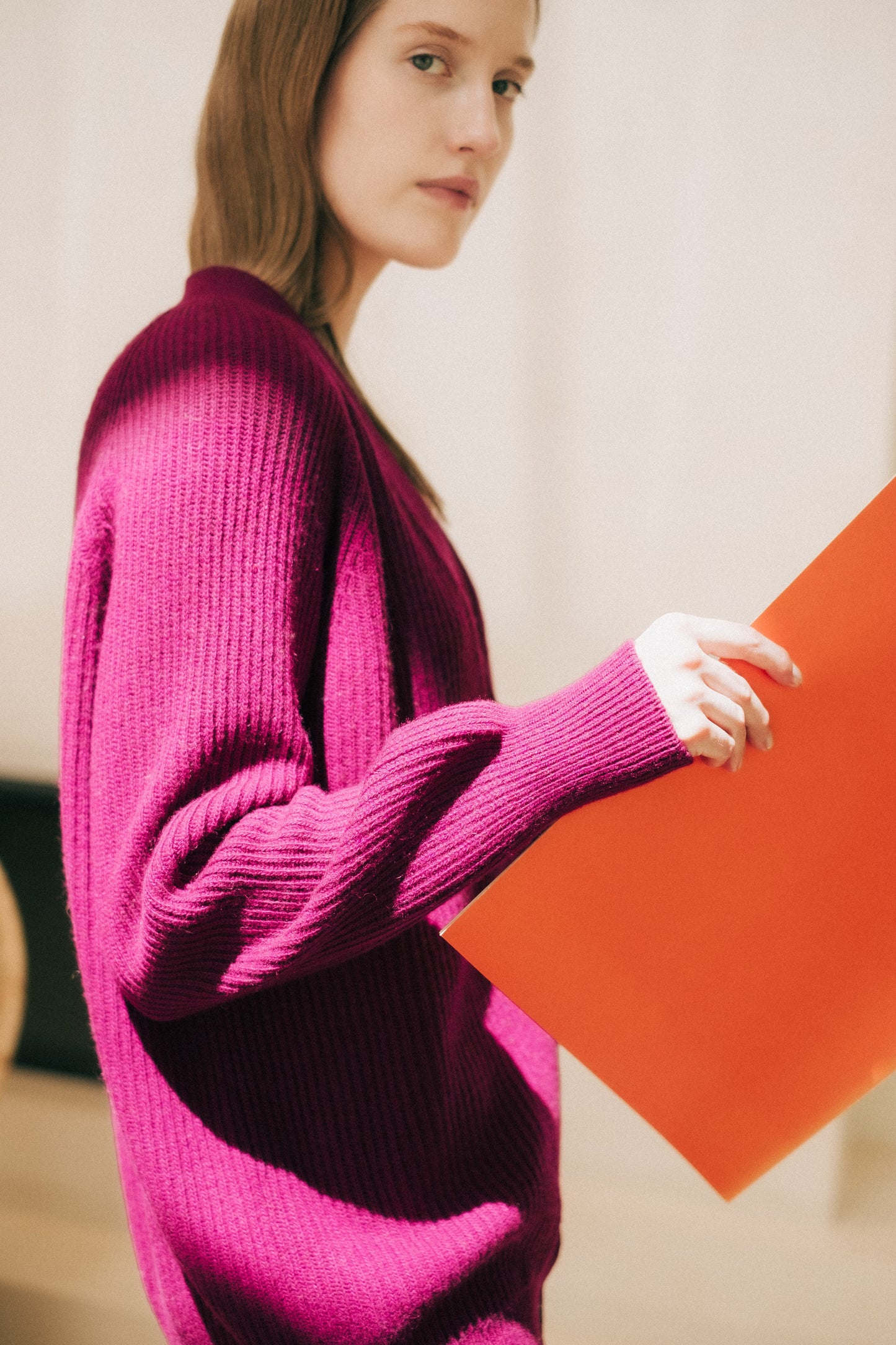 Cashmere Mix Long Ribbed Cardigan