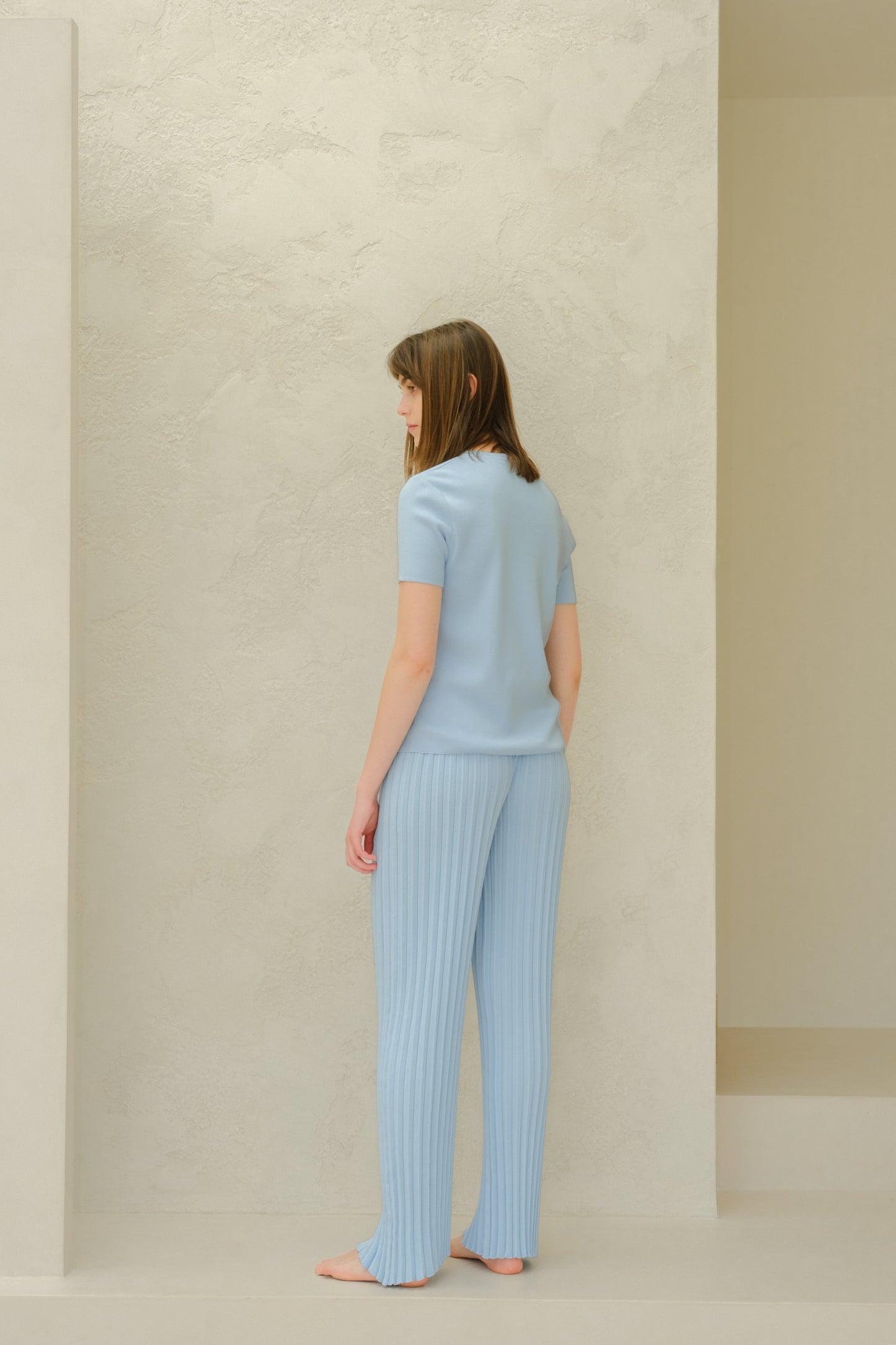 Fine Cotton Plissé Pants (3D-Knit)