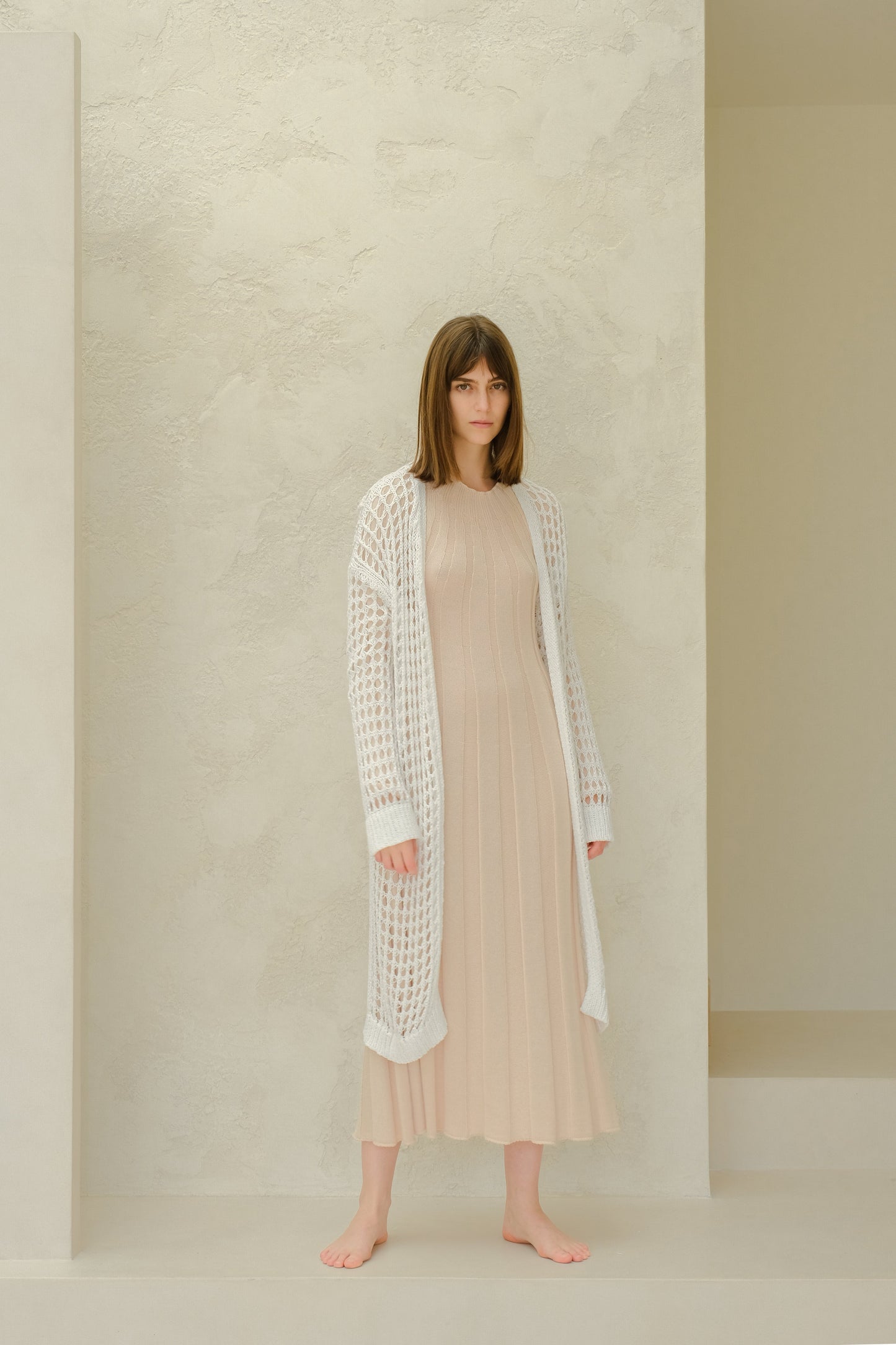 Fine Cotton Crochet Maxi Cardigan