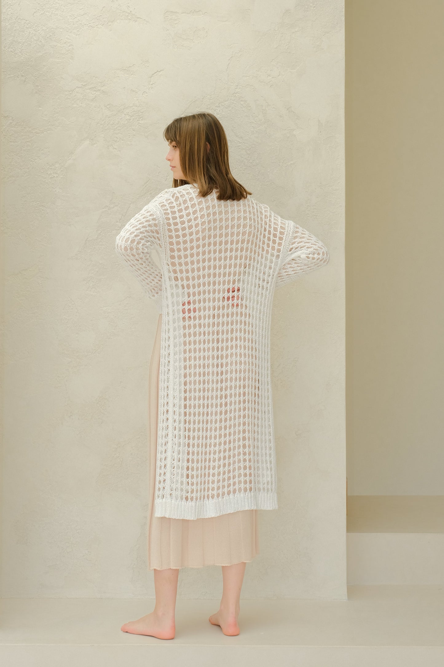 Fine Cotton Crochet Maxi Cardigan