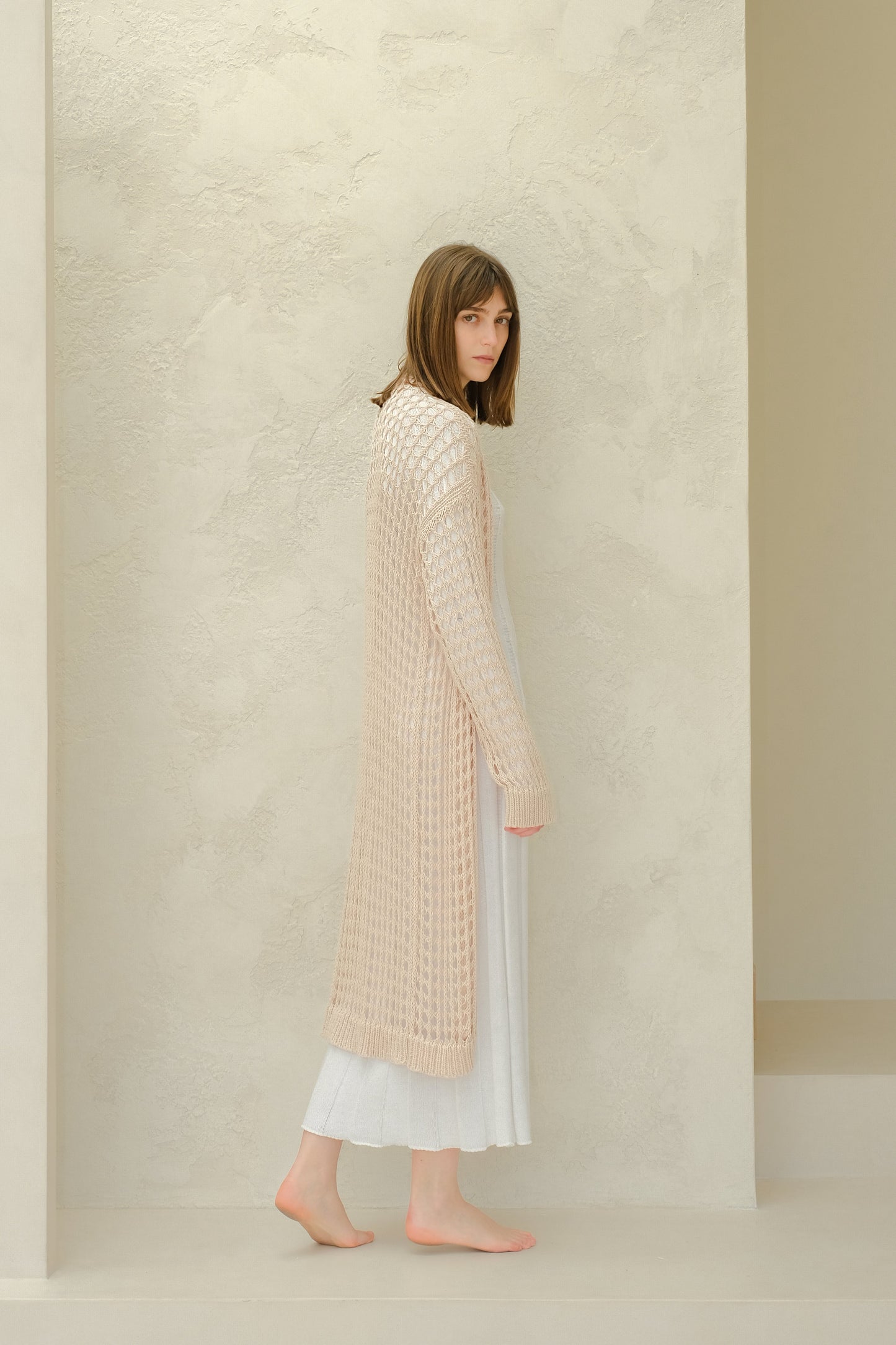 Fine Cotton Crochet Maxi Cardigan