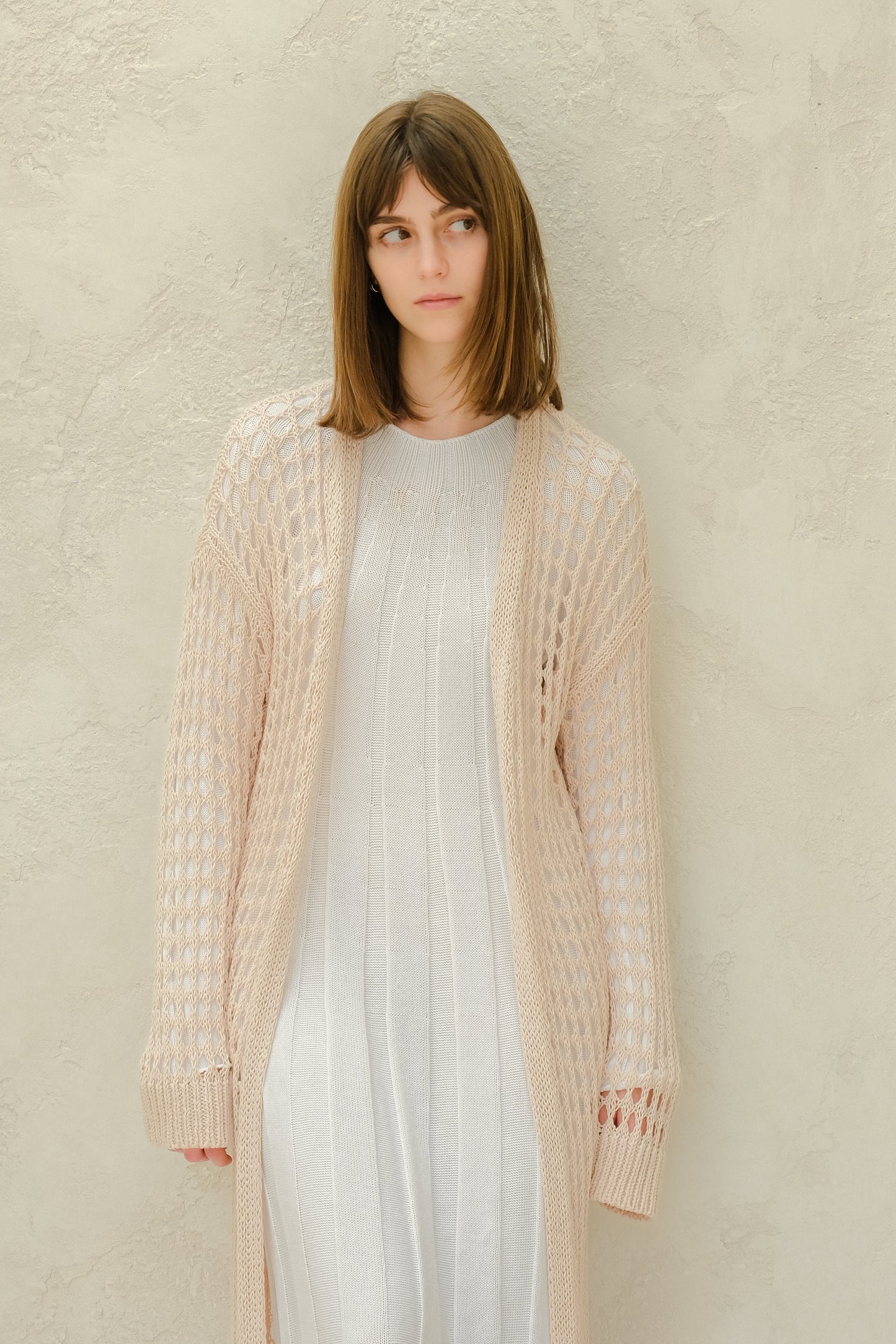 Fine Cotton Crochet Maxi Cardigan