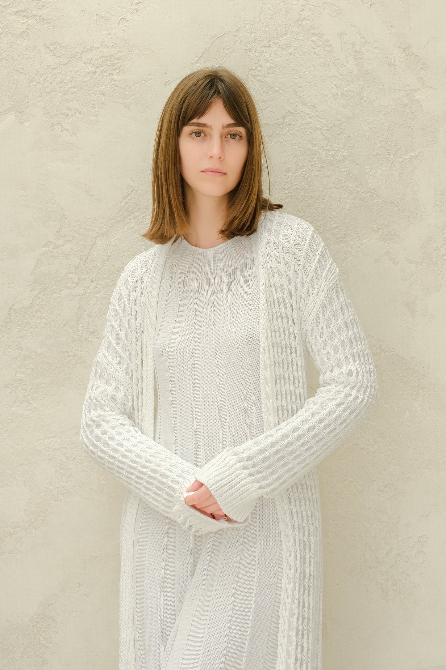 Fine Cotton Crochet Maxi Cardigan