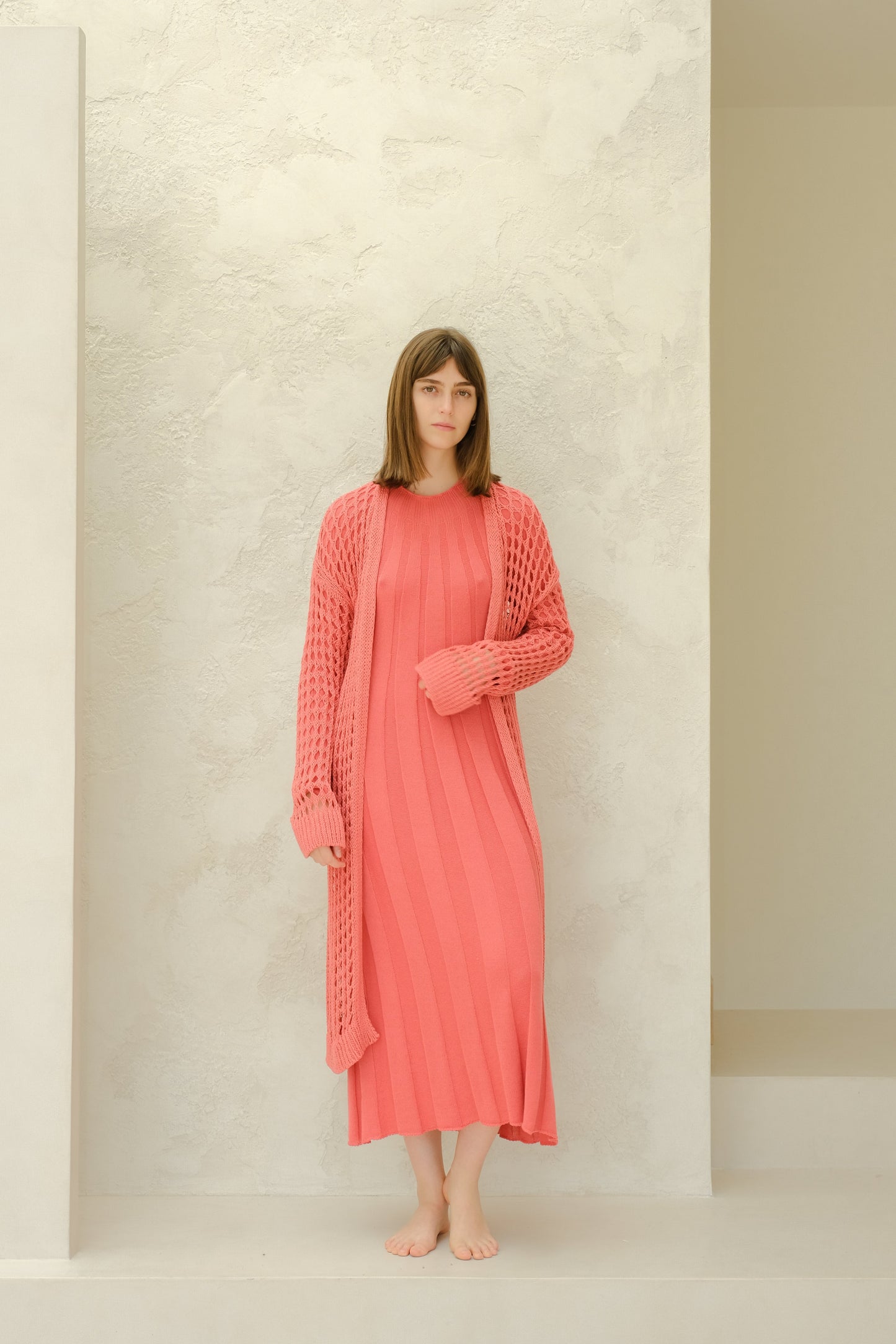 Fine Cotton Crochet Maxi Cardigan