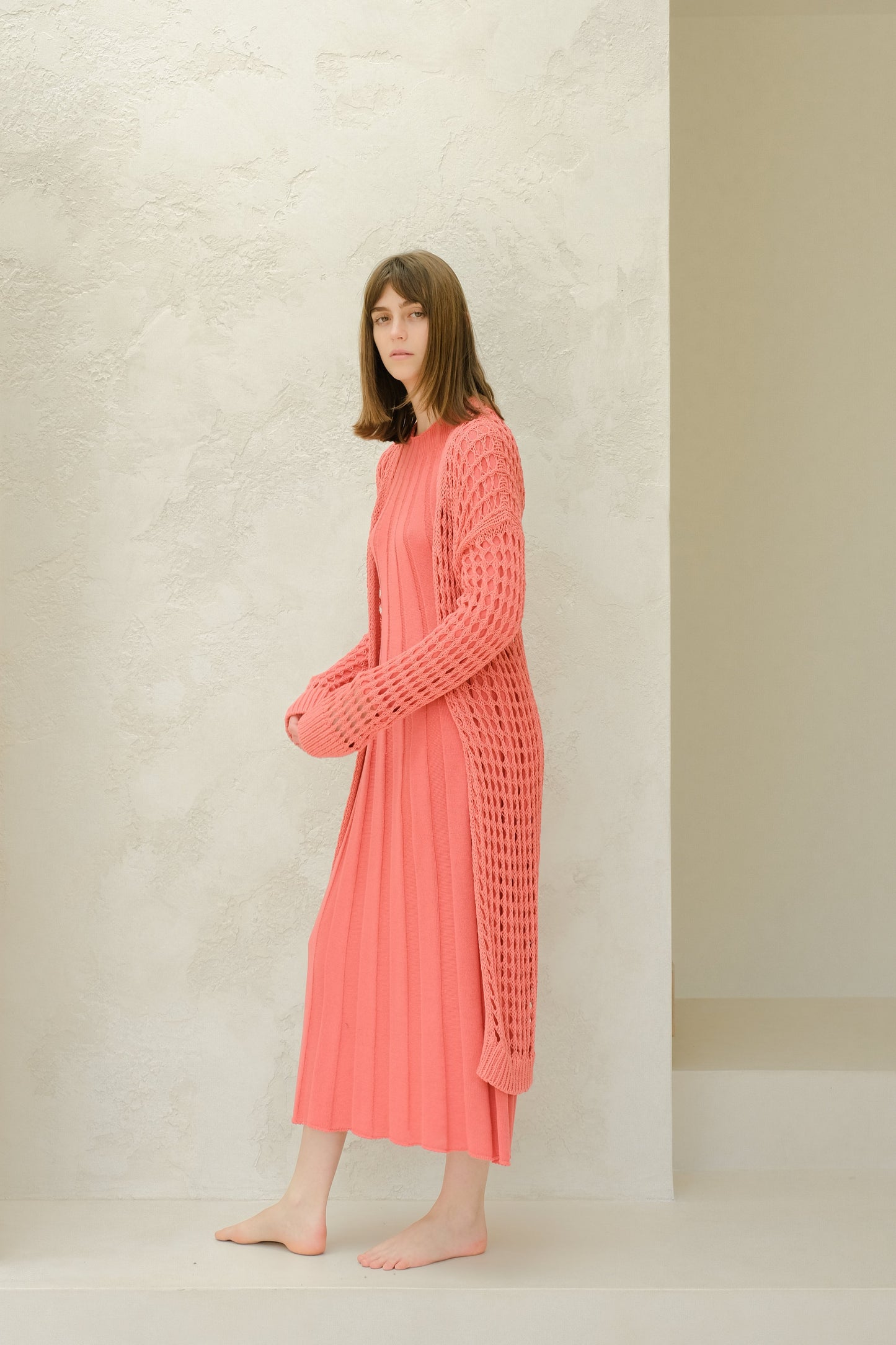 Fine Cotton Crochet Maxi Cardigan