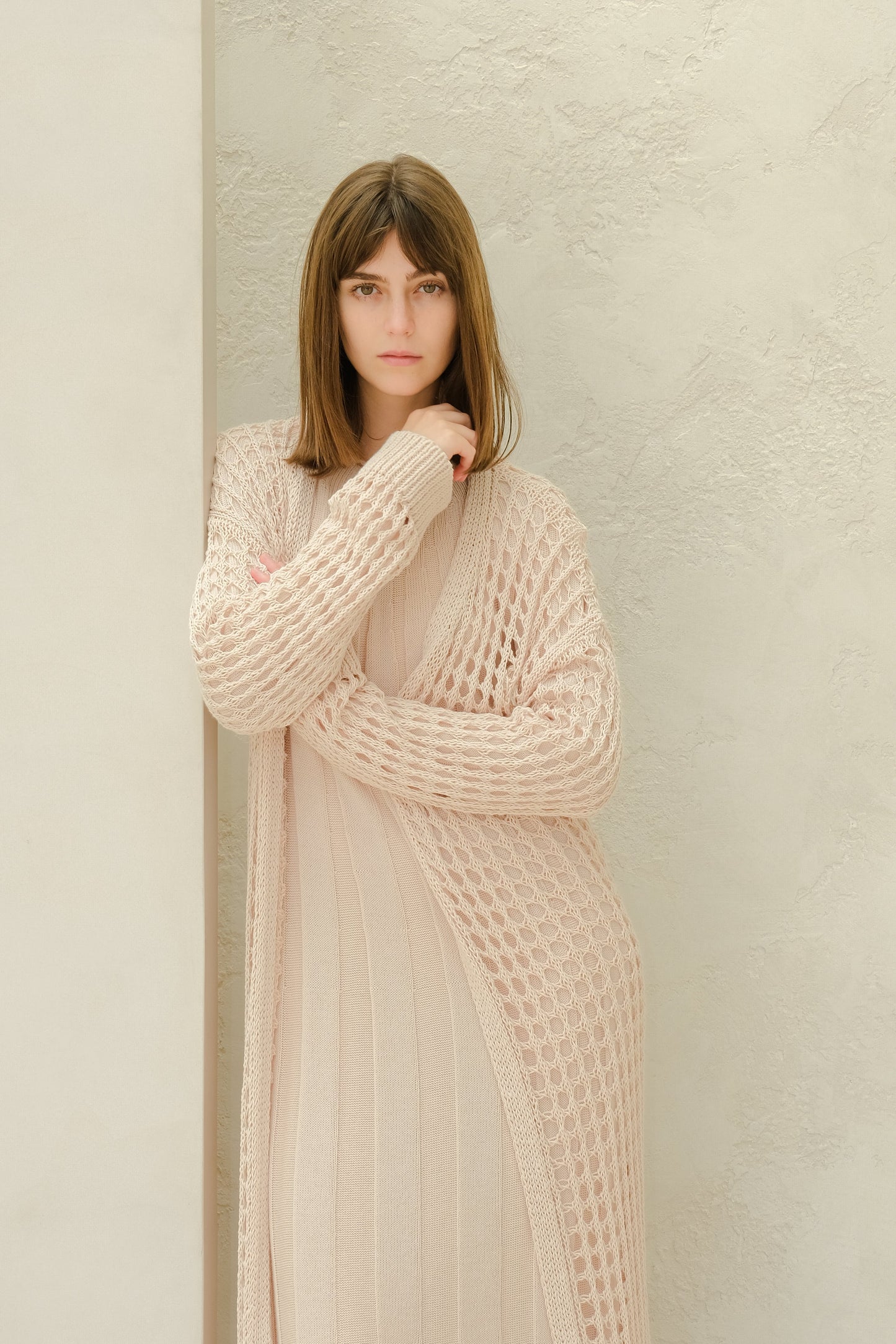 Fine Cotton Crochet Maxi Cardigan