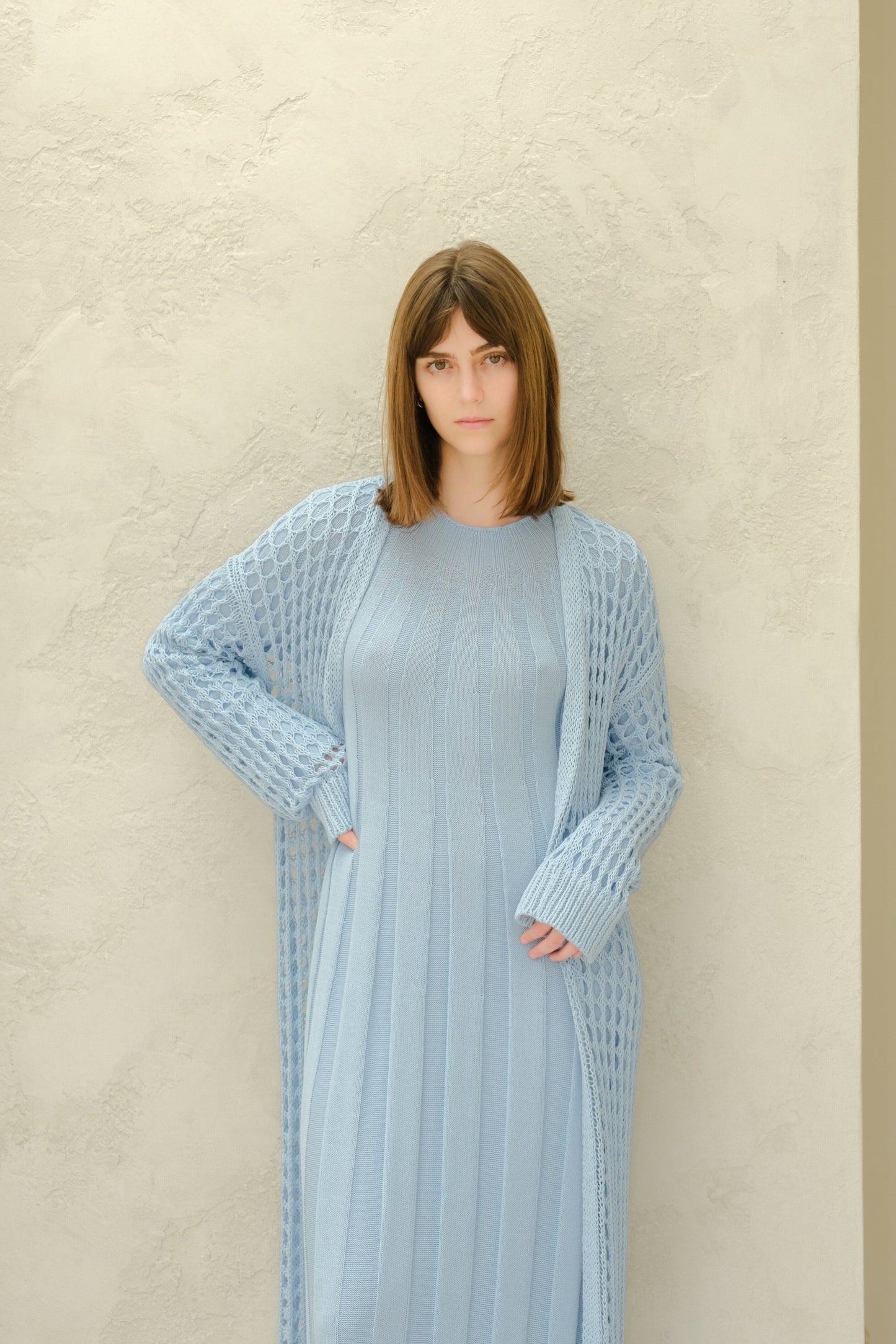 Fine Cotton Crochet Maxi Cardigan