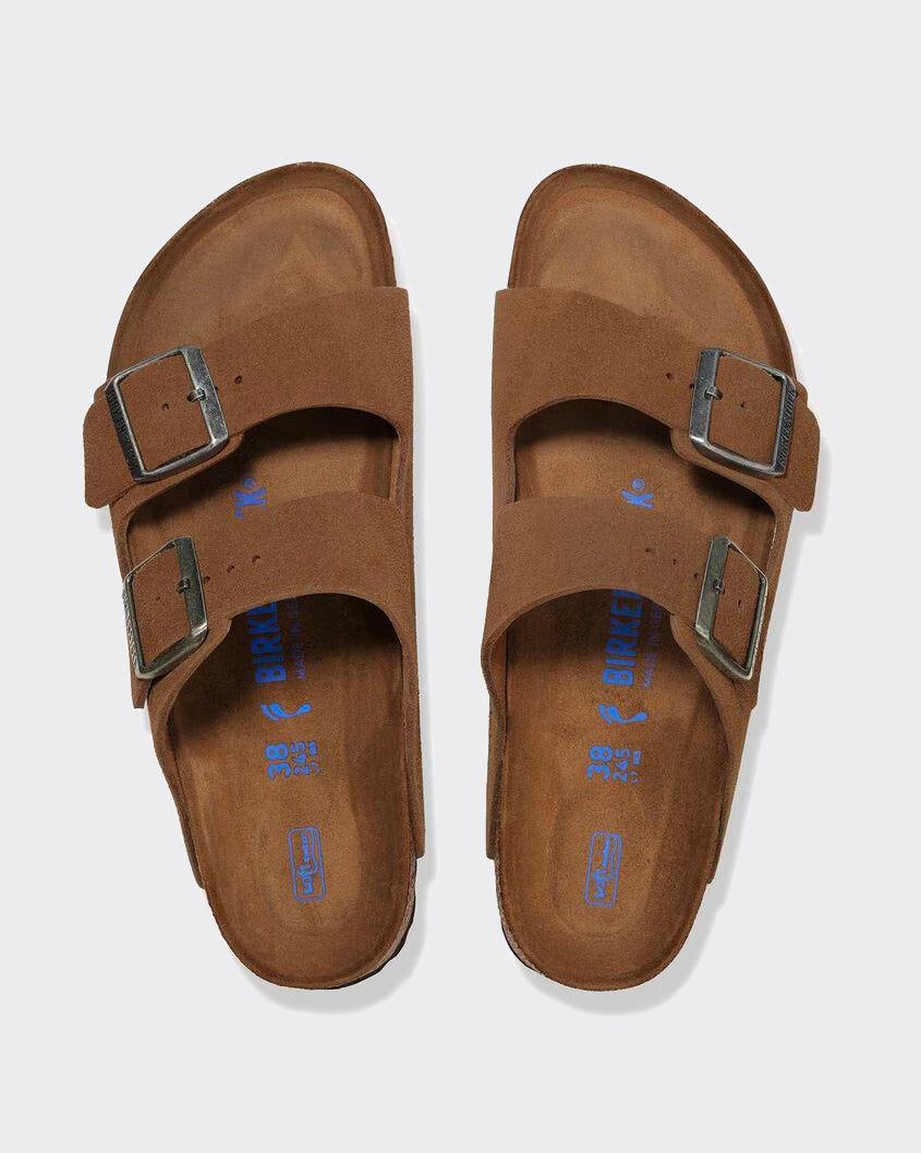 Ciabatta Arizona Softbed Suede Leather Dark Tea