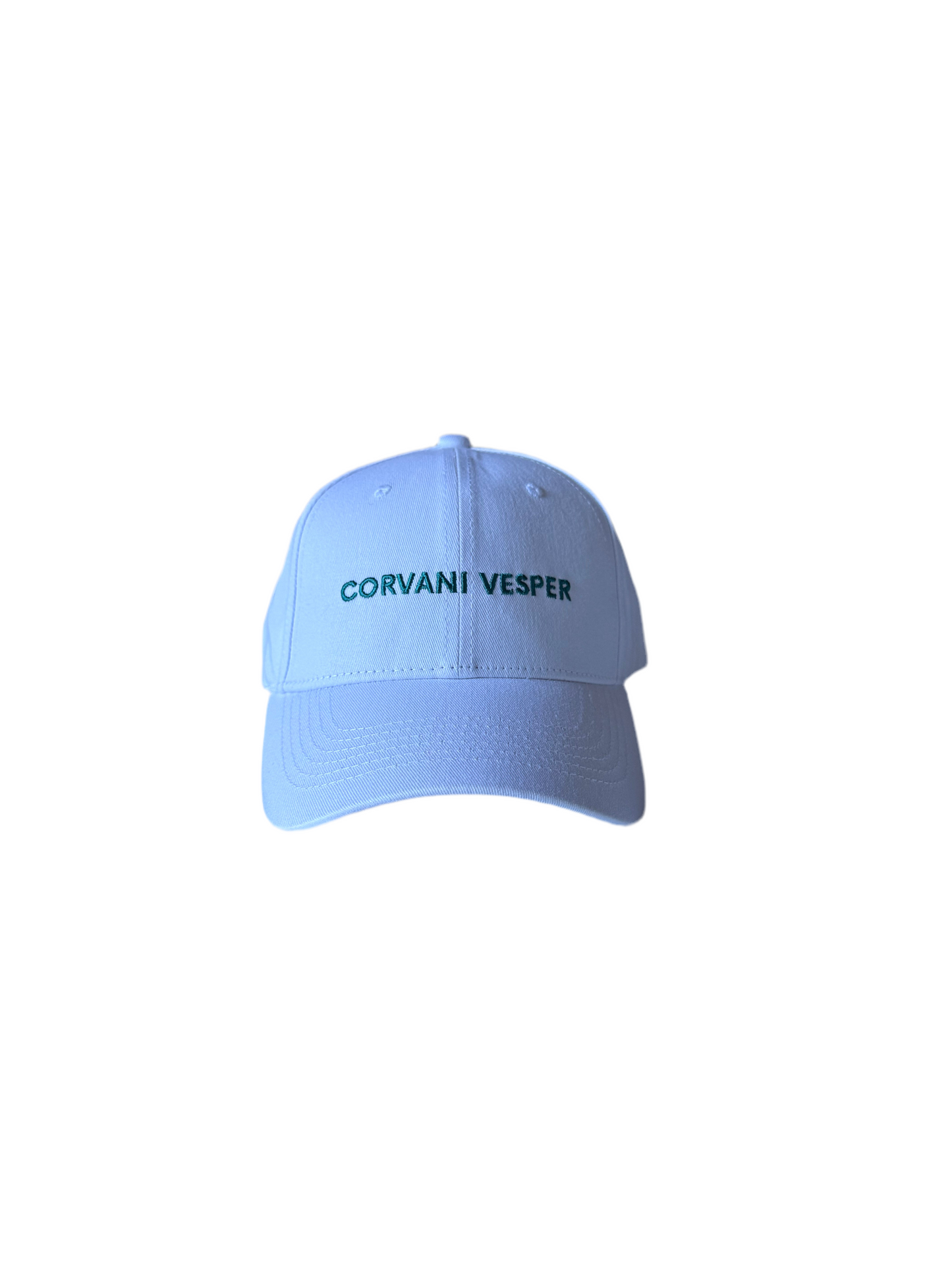 Corvani Vesper Classic Embroidered Baseball Cap in white