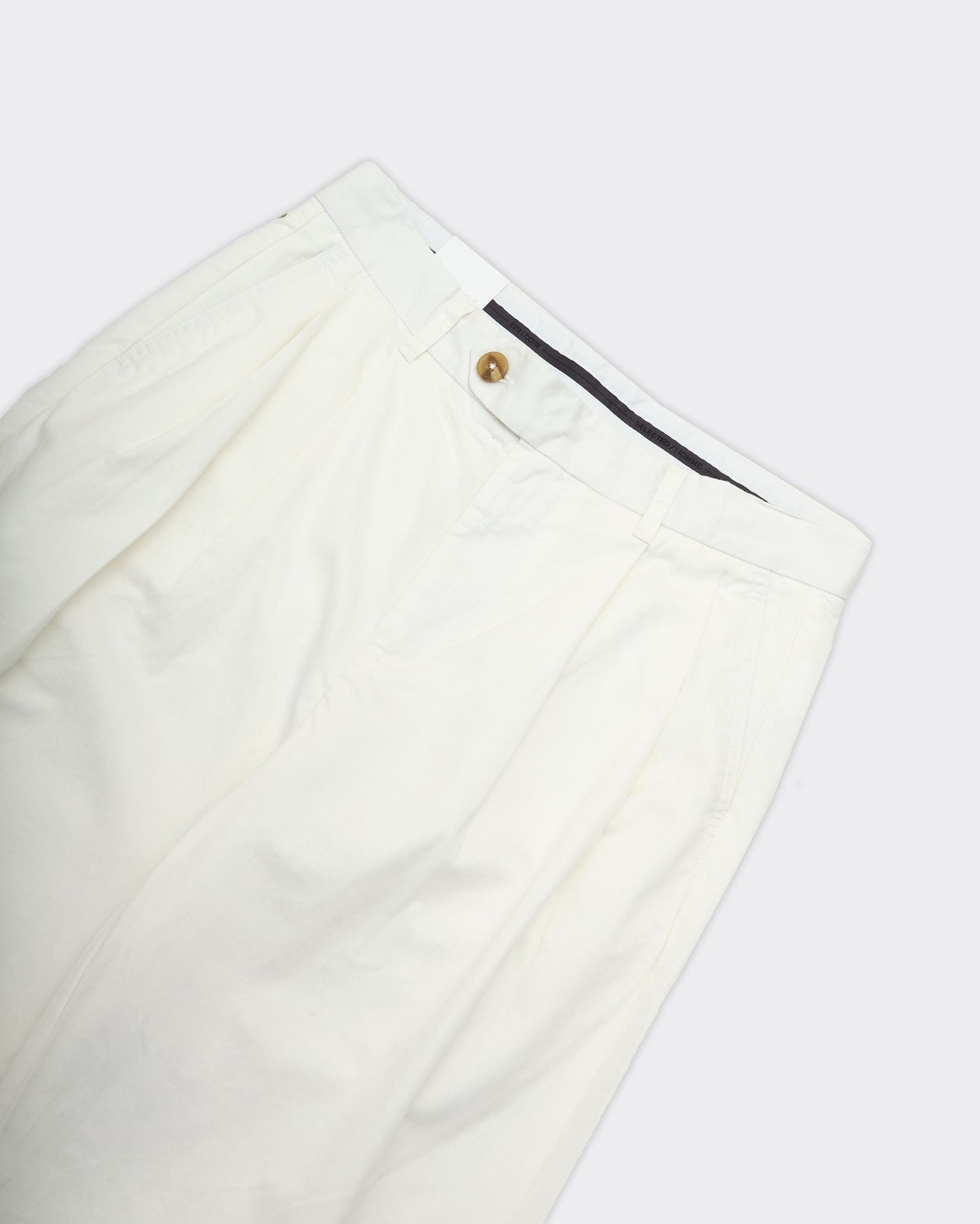 Pantalone Adam Loose Pleat Bianco