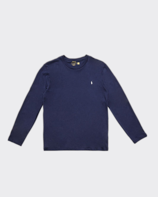 Longsleeve Crew Logo Blu Navy