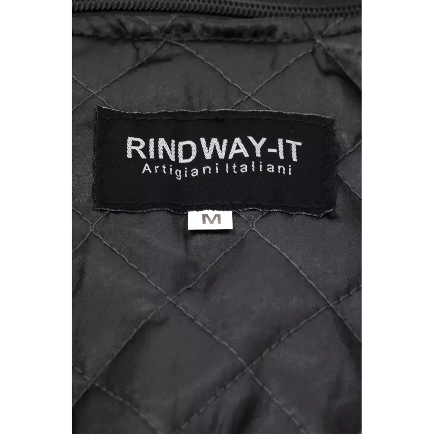 Giacca Biker In Vera Pelle Blu Medio Uomo Slim Cuciture Frontali Rindway