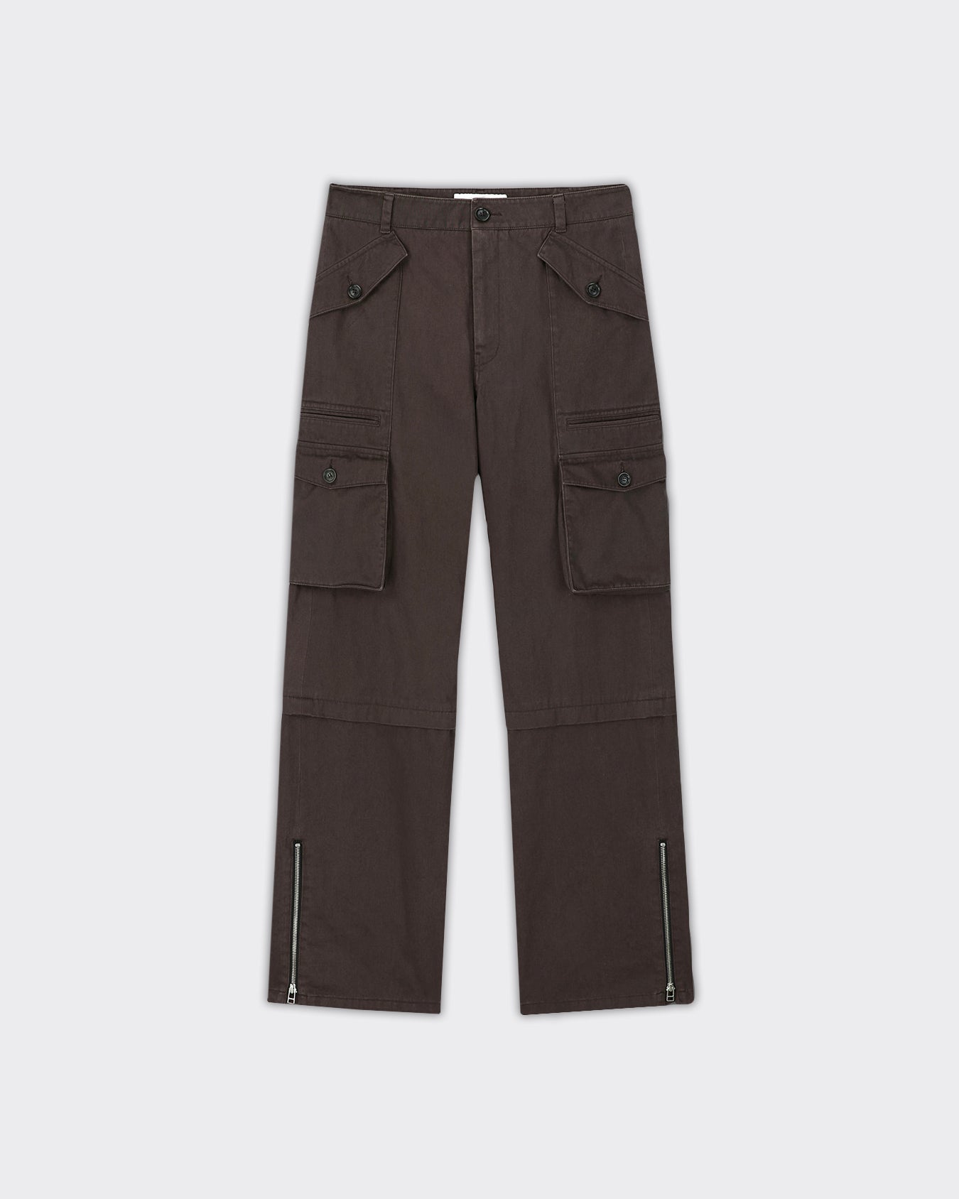 Pantaloni Utility Cargo Garment Washed Faded Marroni