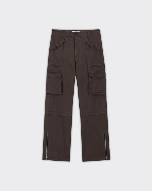 Pantaloni Utility Cargo Garment Washed Faded Marroni