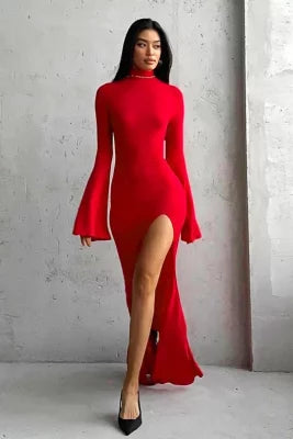 TARA - HIGH SLIT FLARE HAND DRESS