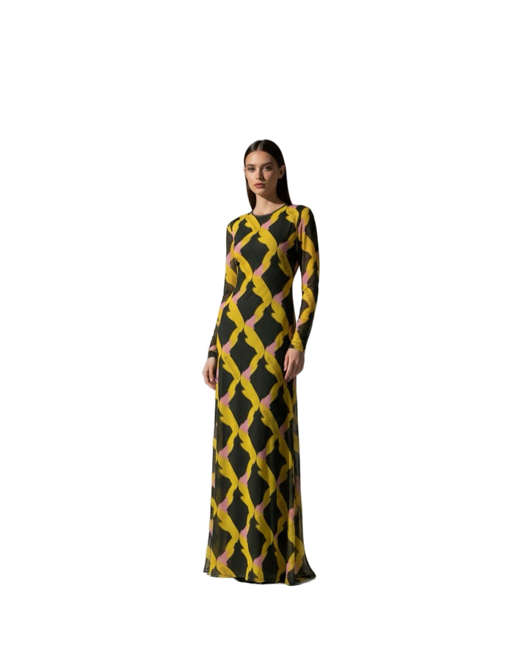 Riviera Diamanté Long Mesh Resort Dress