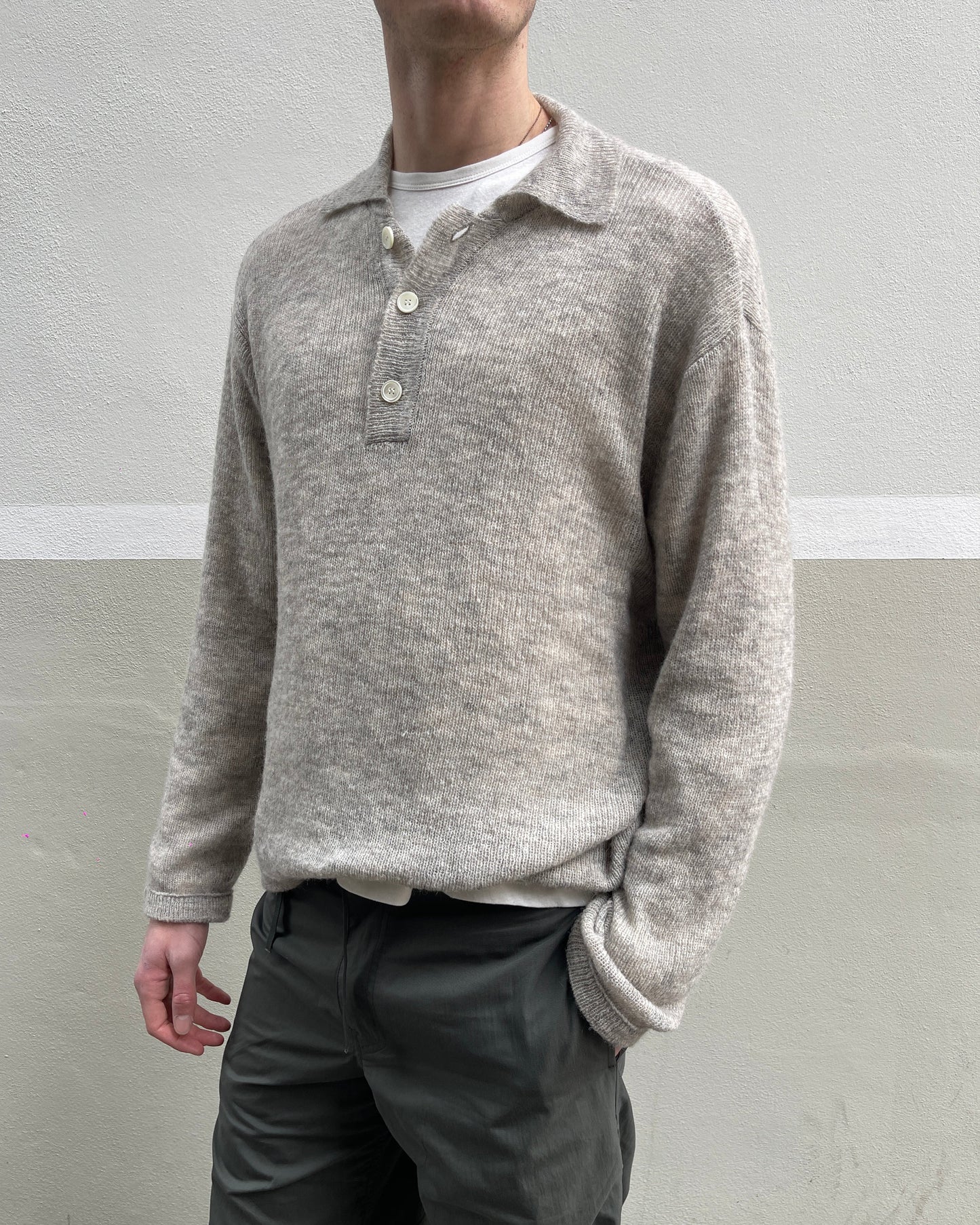 Polo Knitwear Collar Grigia