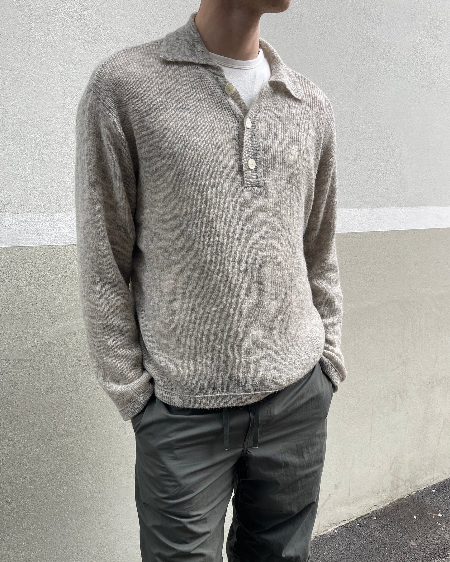 Polo Knitwear Collar Grigia