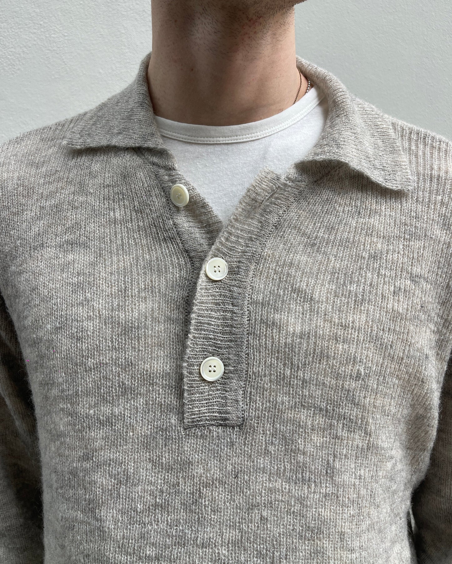 Polo Knitwear Collar Grigia