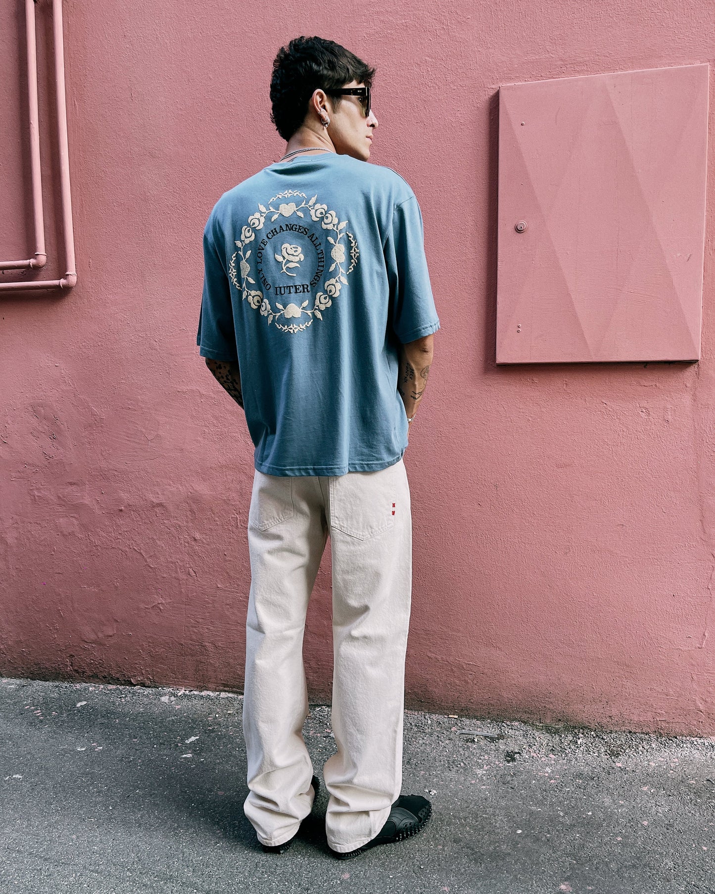 T-Shirt Floral Pocket Stormy