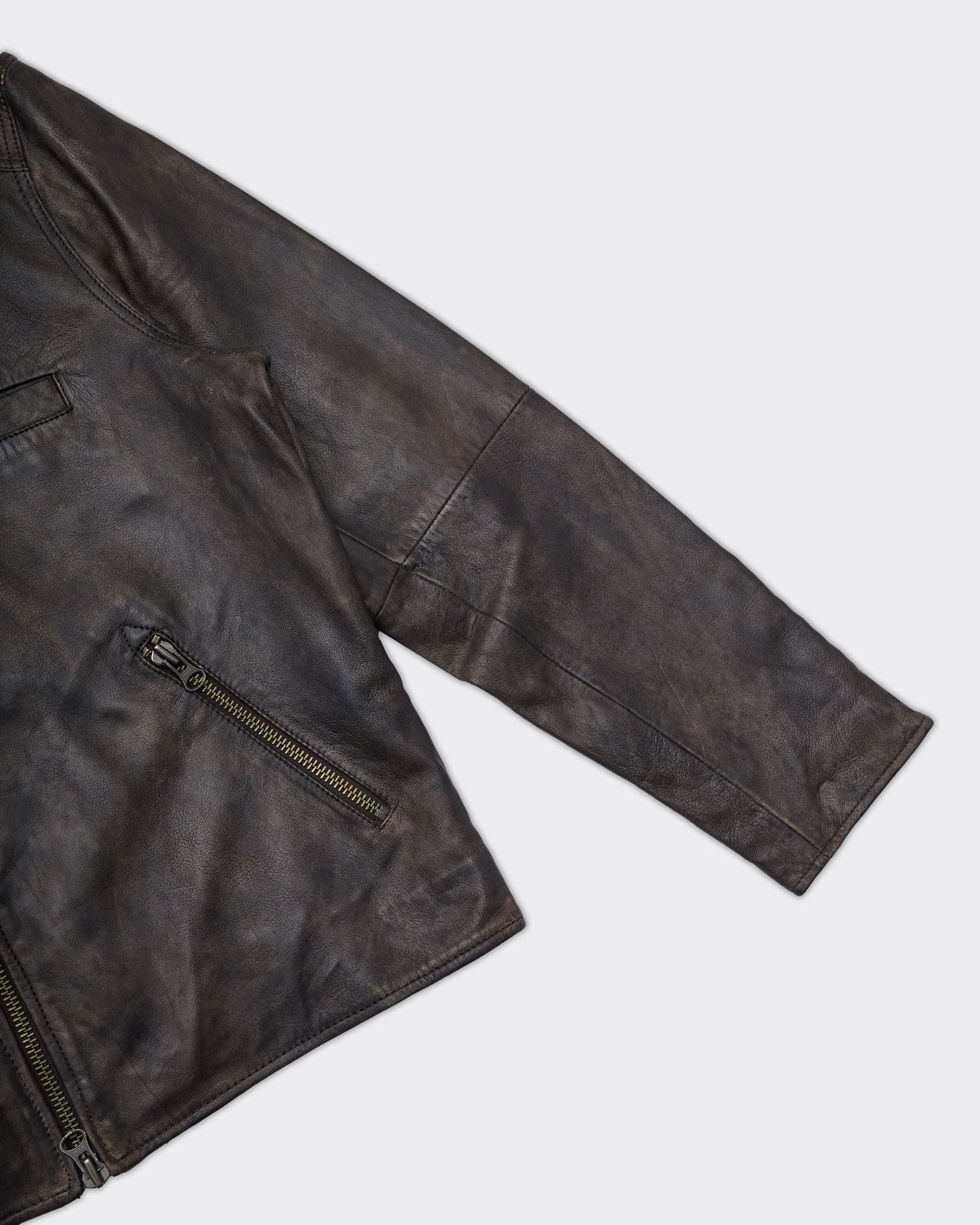 Giacca In Pelle Sacliff Washed Brown