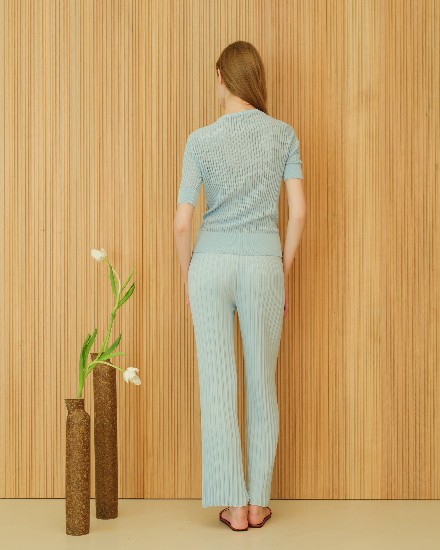 Fine Cotton Plissé Pants (3D-Knit)