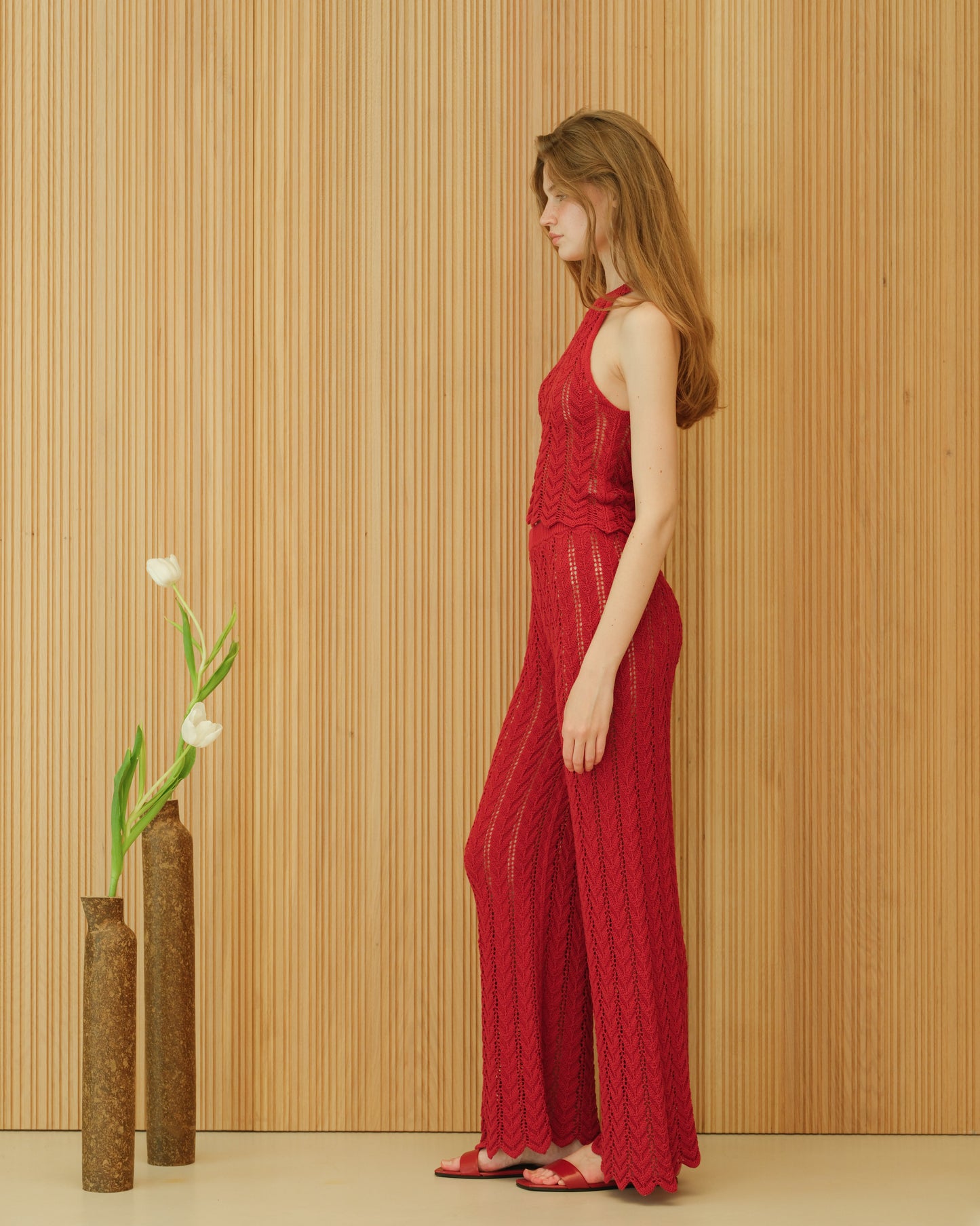 Fine Cotton Crochet Zig Zag Pants