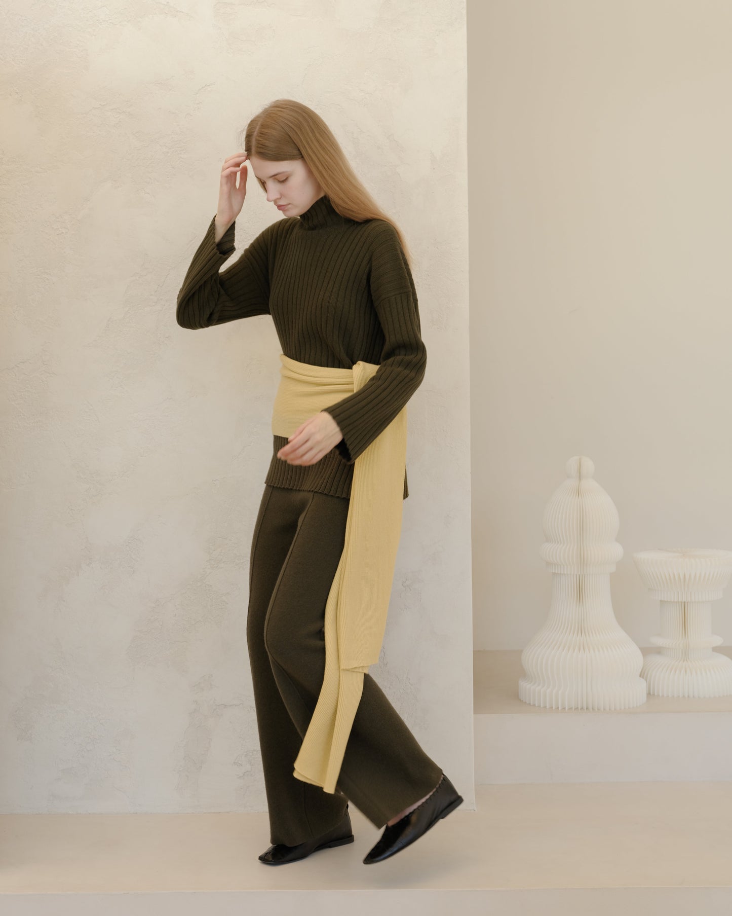 Pure Cashmere Maxi Ribbed Scarf