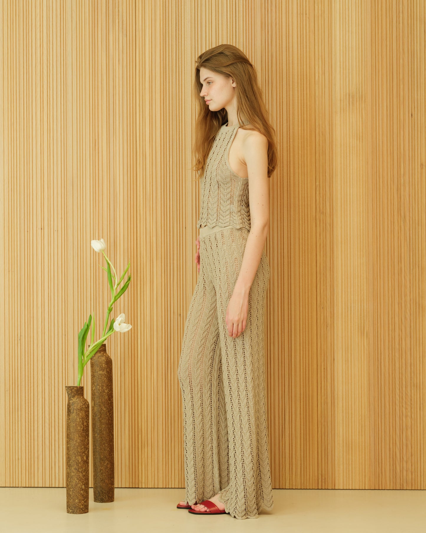 Fine Cotton Crochet Zig Zag Halter Top