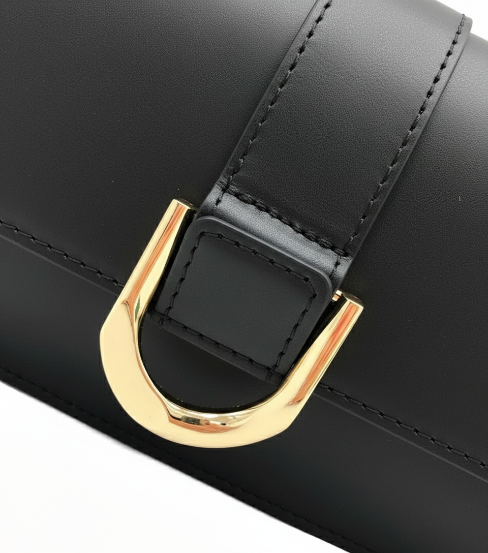 Livorno – Italian Leather Shoulder Bag – Black