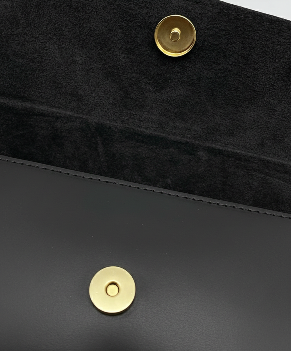 Livorno – Italian Leather Shoulder Bag – Black