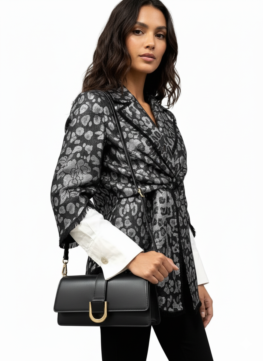 Livorno – Italian Leather Shoulder Bag – Black