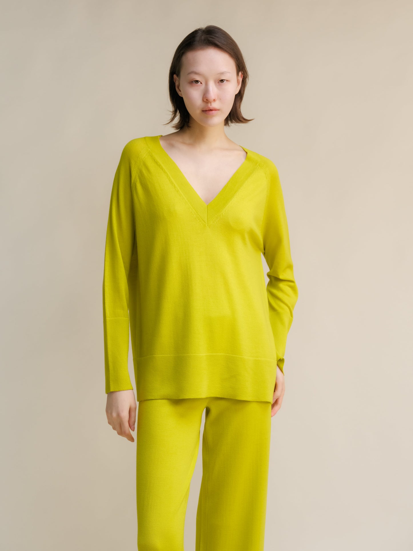 Extra Fine Merino V Neck Maxi Sweater